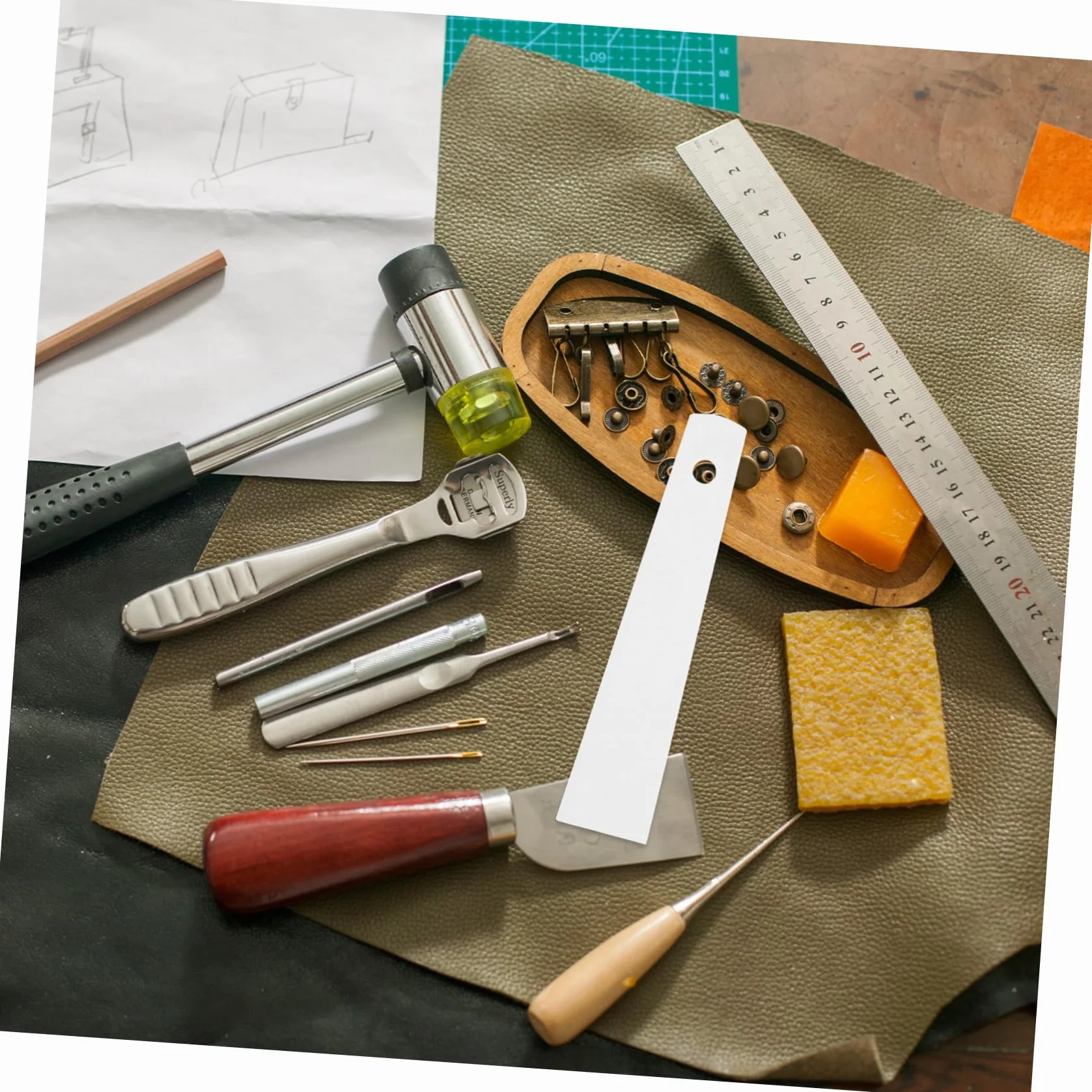 BELLIFFY Spatola per Colla in Plastica 3 Pezzi, Applicatore Colla per Pelle Riutilizzabile, Strumento Artigianale