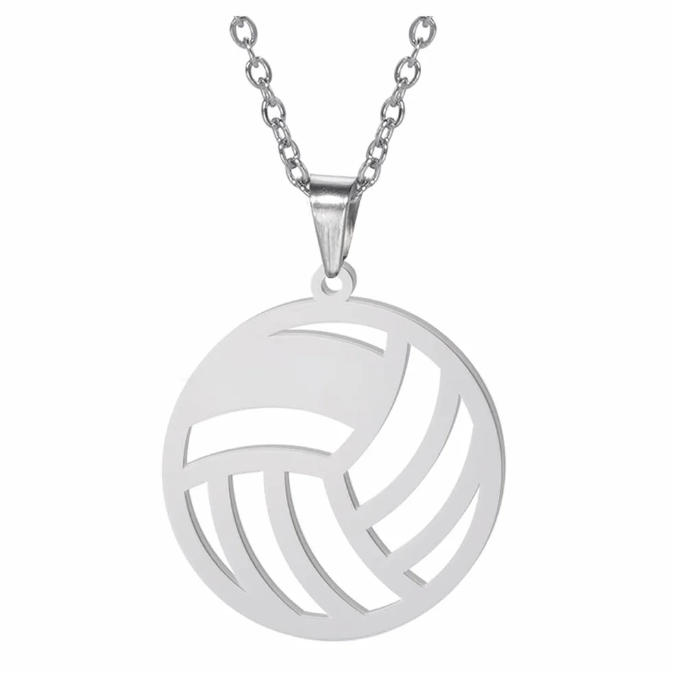 VASSAGO Collana cava da pallavolo in acciaio inox Love Basketball minimalista gioielli sportivi