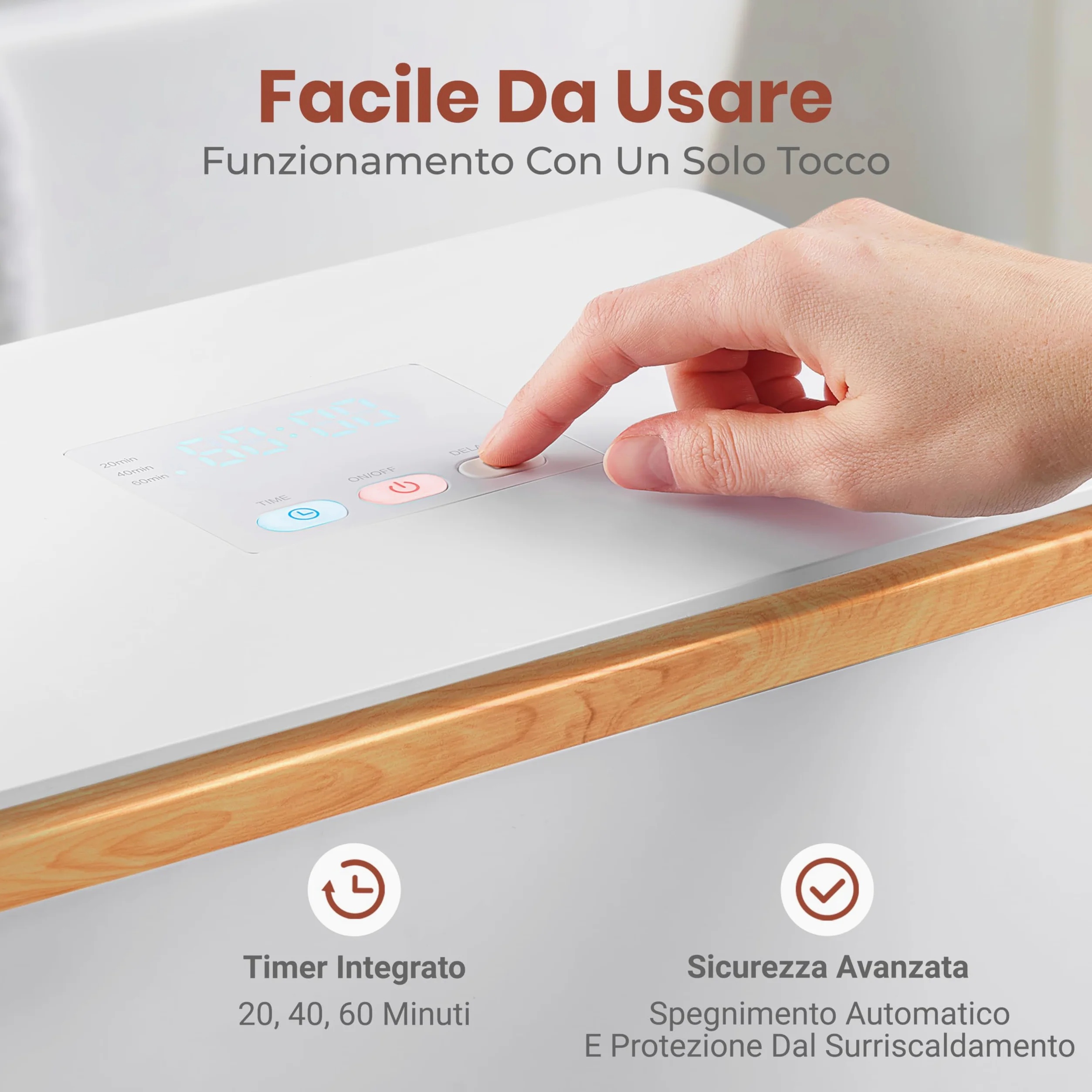 SereneLife Scaldasalviette Elettrico Bagno, Scaldasalviette Elettrico di Lusso con Secchio Rettangolare, Grande Capacità, Controllo Touch, ABS, Scaldasalviette Bagno per Asciugamani e Coperte