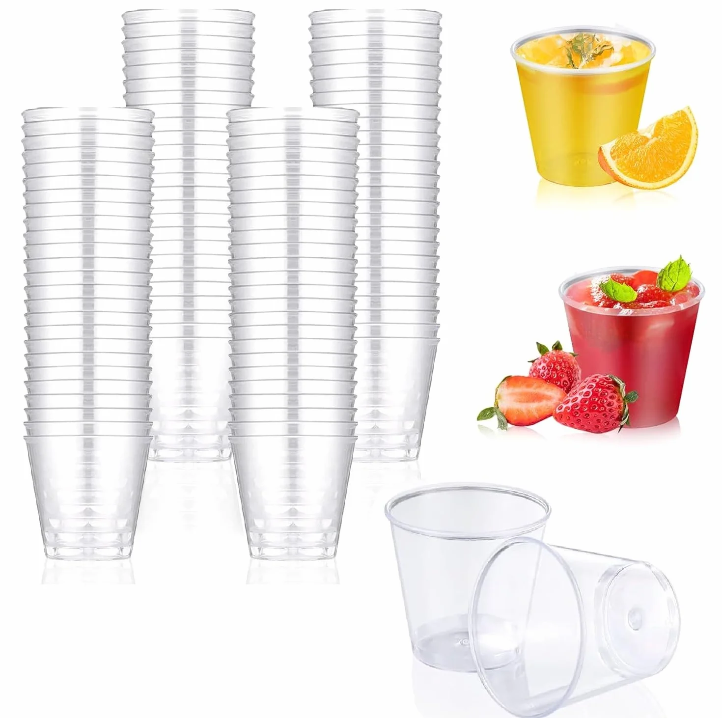 Bicchieri Plastica Trasparenti 30ml 100 Pezzi per Festa Picnic