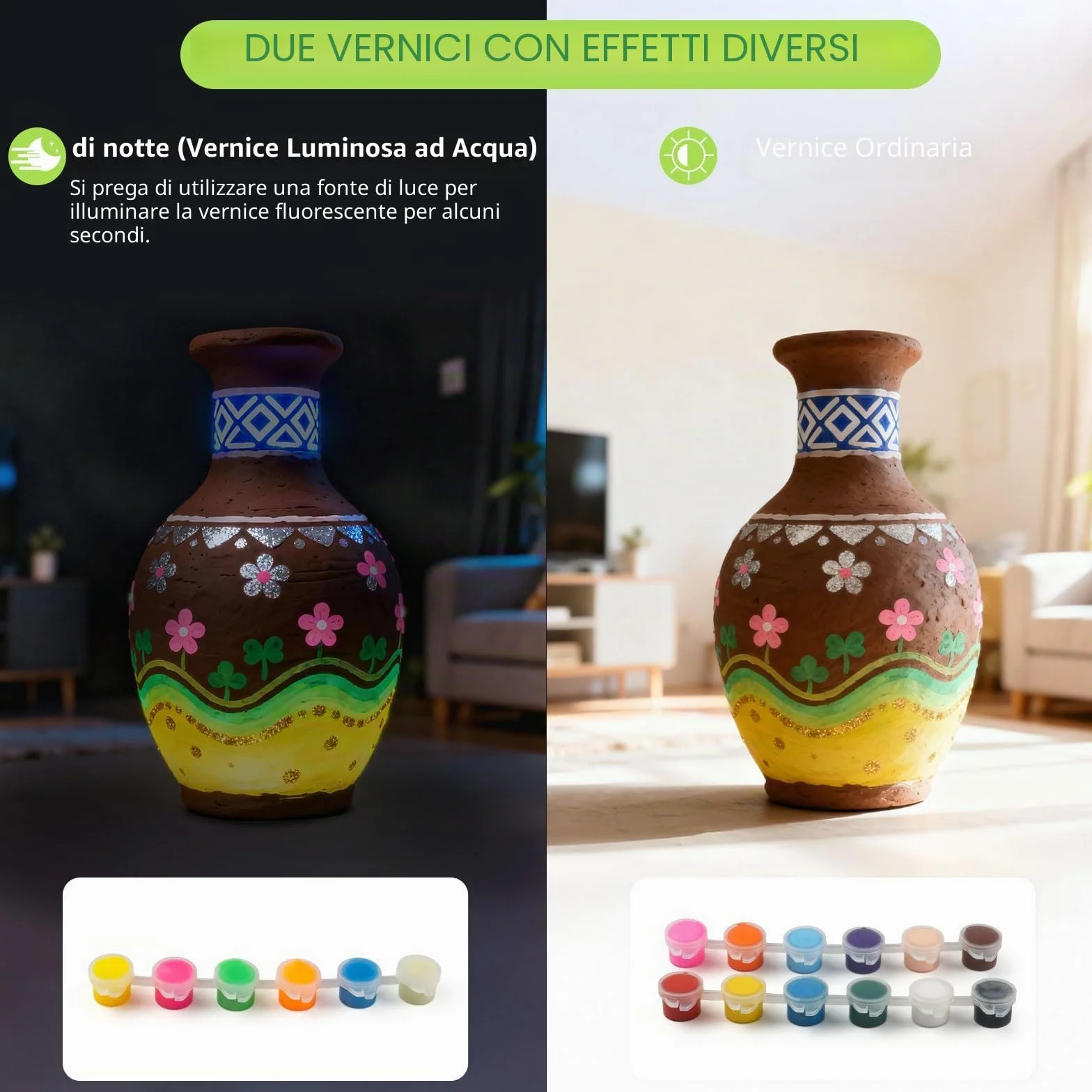MYDOVA Kit completo di pittura in ceramica per bambini da 6 a 12 anni con 3 argille