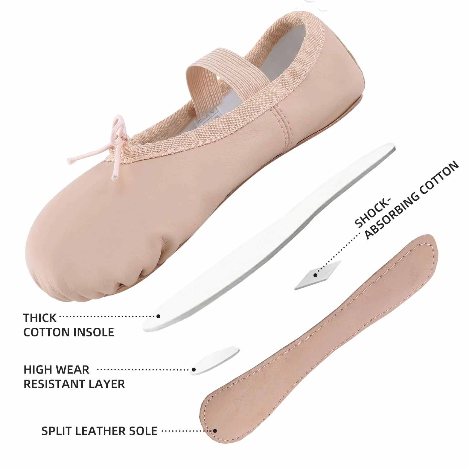 Scarpette Danza Classica in Pelle Bambina Scarpe da Ballo Donna Ragazze Pilates Yoga Ginnastica Ballerina