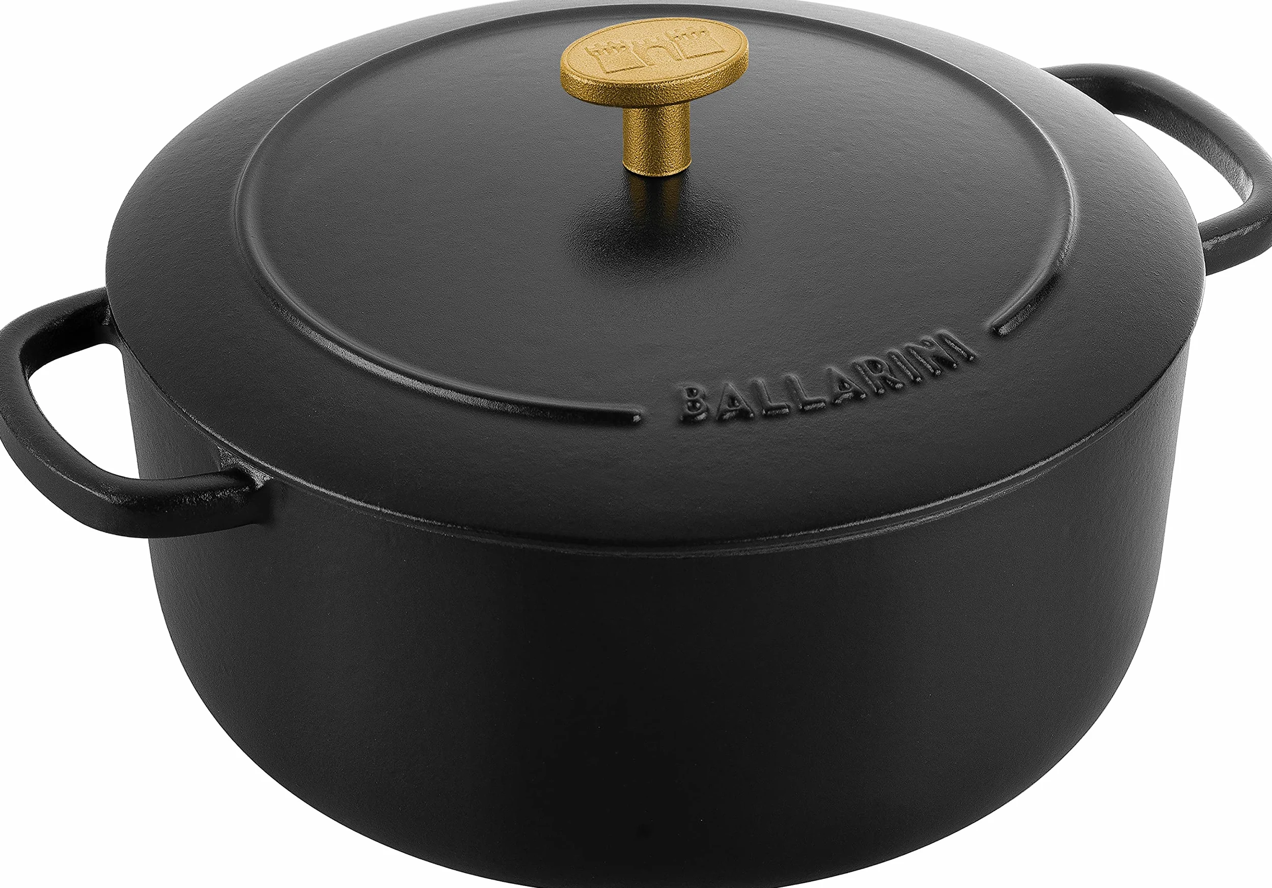 BALLARINI Bellamonte - Teglia rotonda in ghisa smaltata, 22 cm, 3 l, colore: Nero