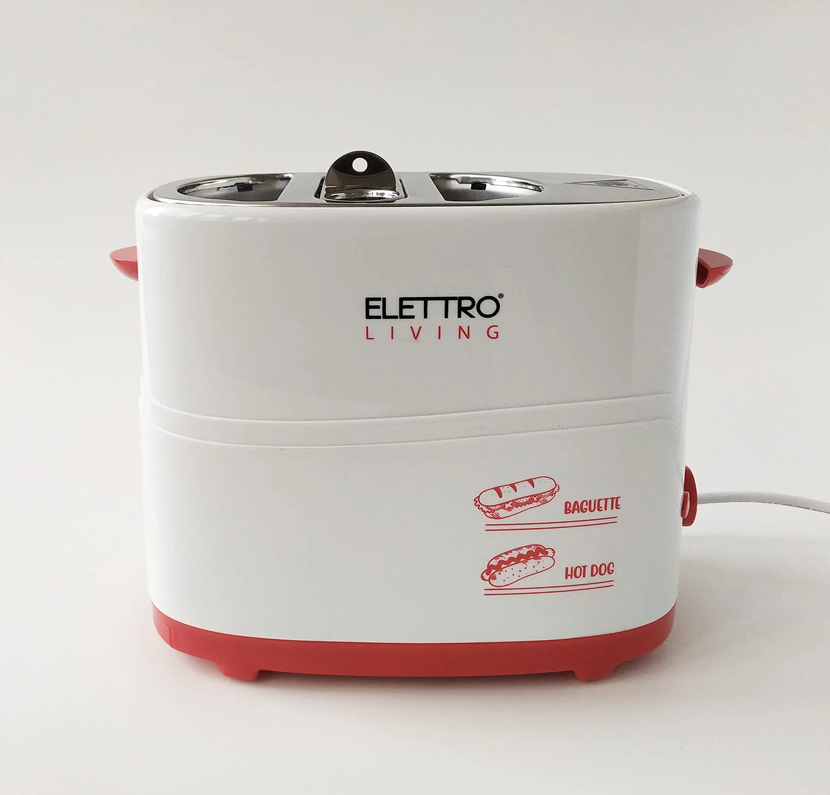Poldo Elettroliving, Macchina per baguette e hot dog con Alloggio Wurstel e Pane, cassetto raccogli briciole e piedini antiscivolo, ideale per regali, feste e party