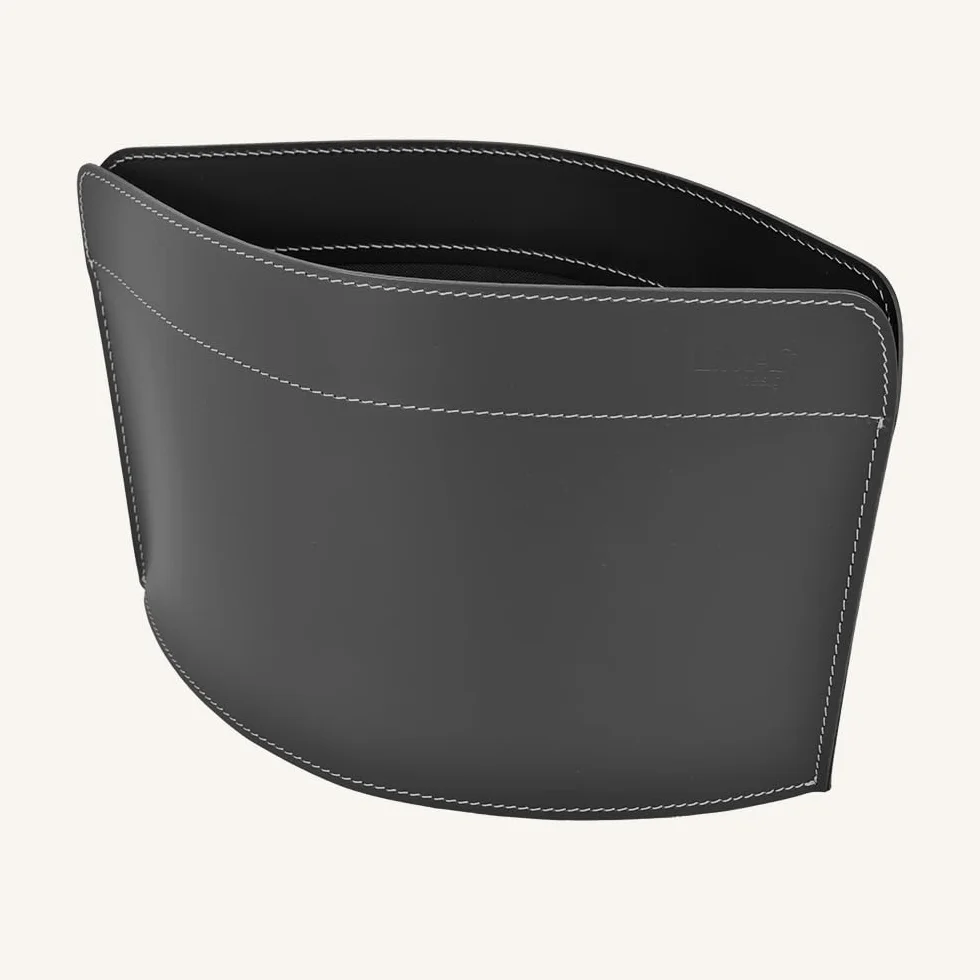 Portariviste in Cuoio di Design LIMAC Design GIUSY, Borsa Porta giornali Moderno, Contenitore riviste da Interno, Nero
