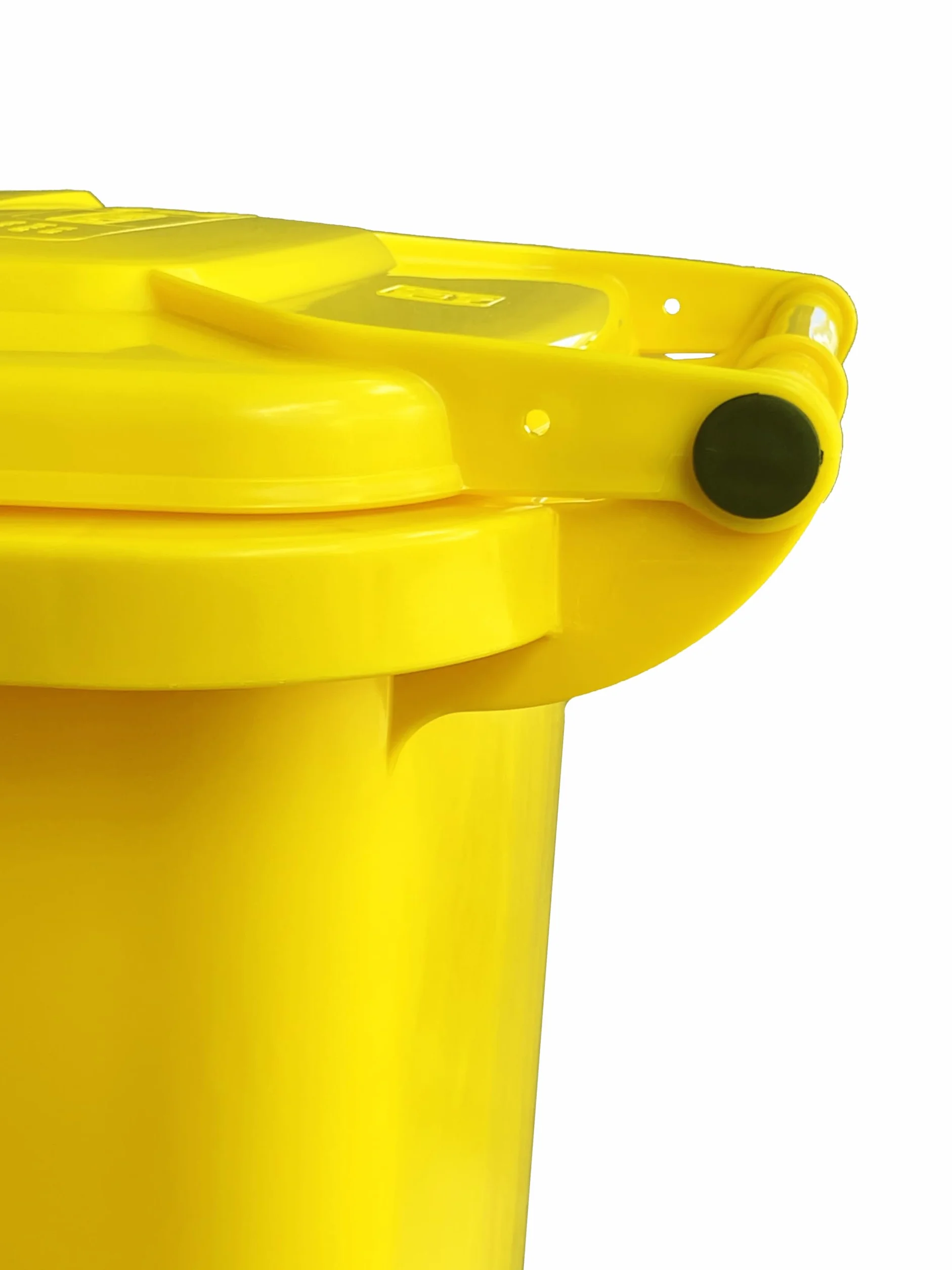 Mobil Plastic - Bidone Raccolta Differenziata 120 Litri con Coperchio e Ruote per Uso Esterno | Colore Giallo | Plastica Resistente | Certificato UNI EN 840