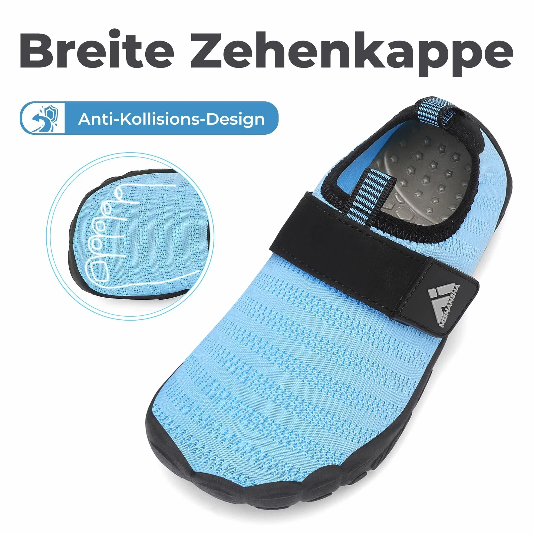 Mishansha Bambino Scarpe da Acqua Asciugatura Rapida Antiscivolo Scarpette Scoglio Immersione Spiaggia Surf Taglia 24-35 EU