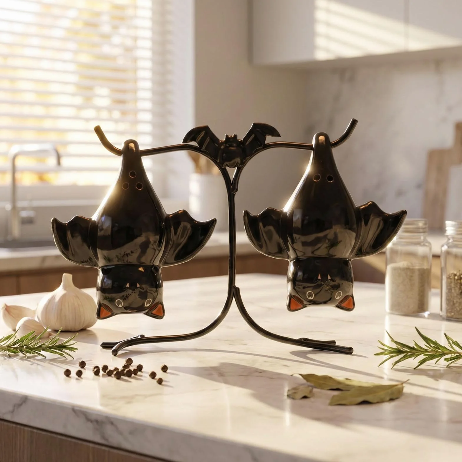 saliera e peperiera Portacondimenti a Forma di di Halloween | Set di shaker da sale e pepe per cucina, tavolo, barbecue, camper, casa colonica, dormitorio, casa