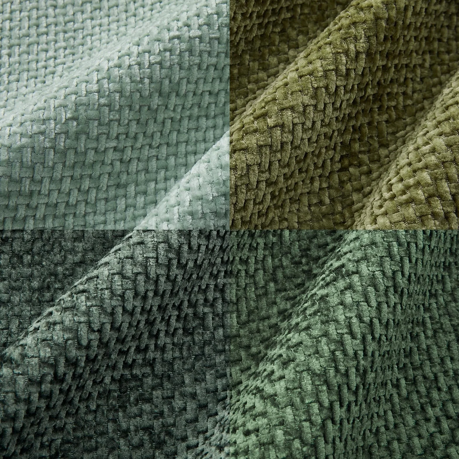 Topfinel Set di 4 Federe Cuscini in Ciniglia 40x40cm per Divano Decorative Federe Copricuscini per Soggiorno Camera da Letto con Cerniera Invisibile Fodere Cuscino Verde