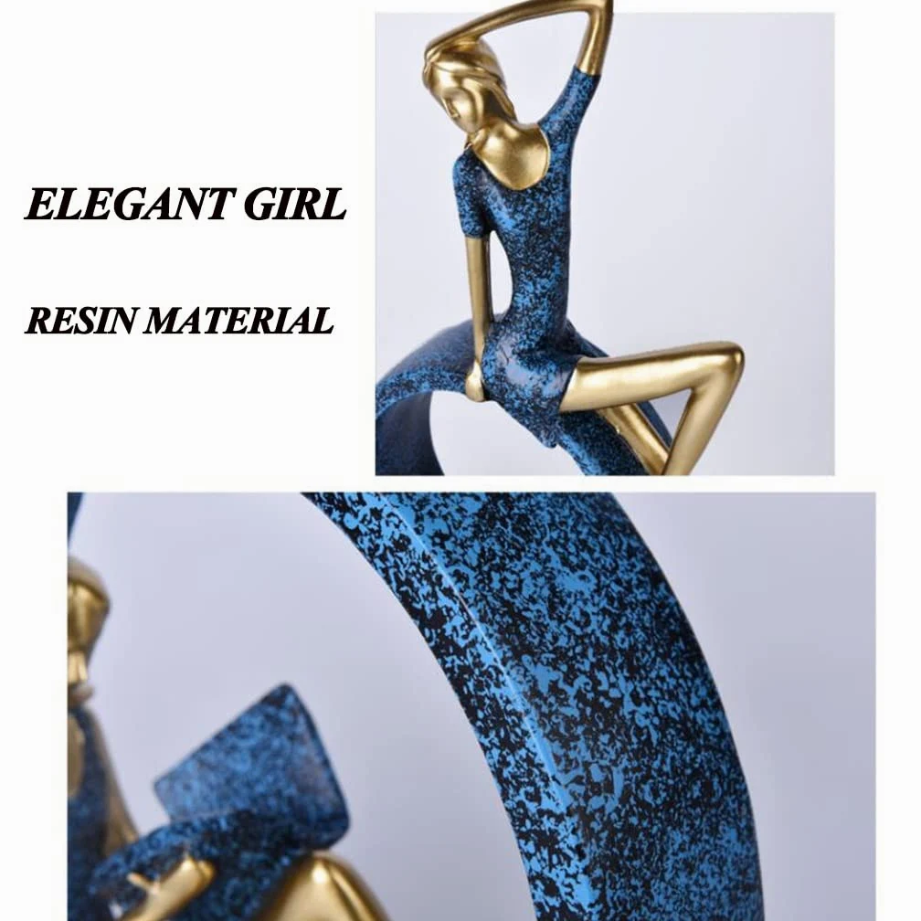 Scultura Ornamentale in Resina for Ragazza Che Legge Un Libro, Regali for i Lettori, Amanti dei Libri, Adolescenti, Tavolo, Ornamento for Soggiorno(Style2 a)