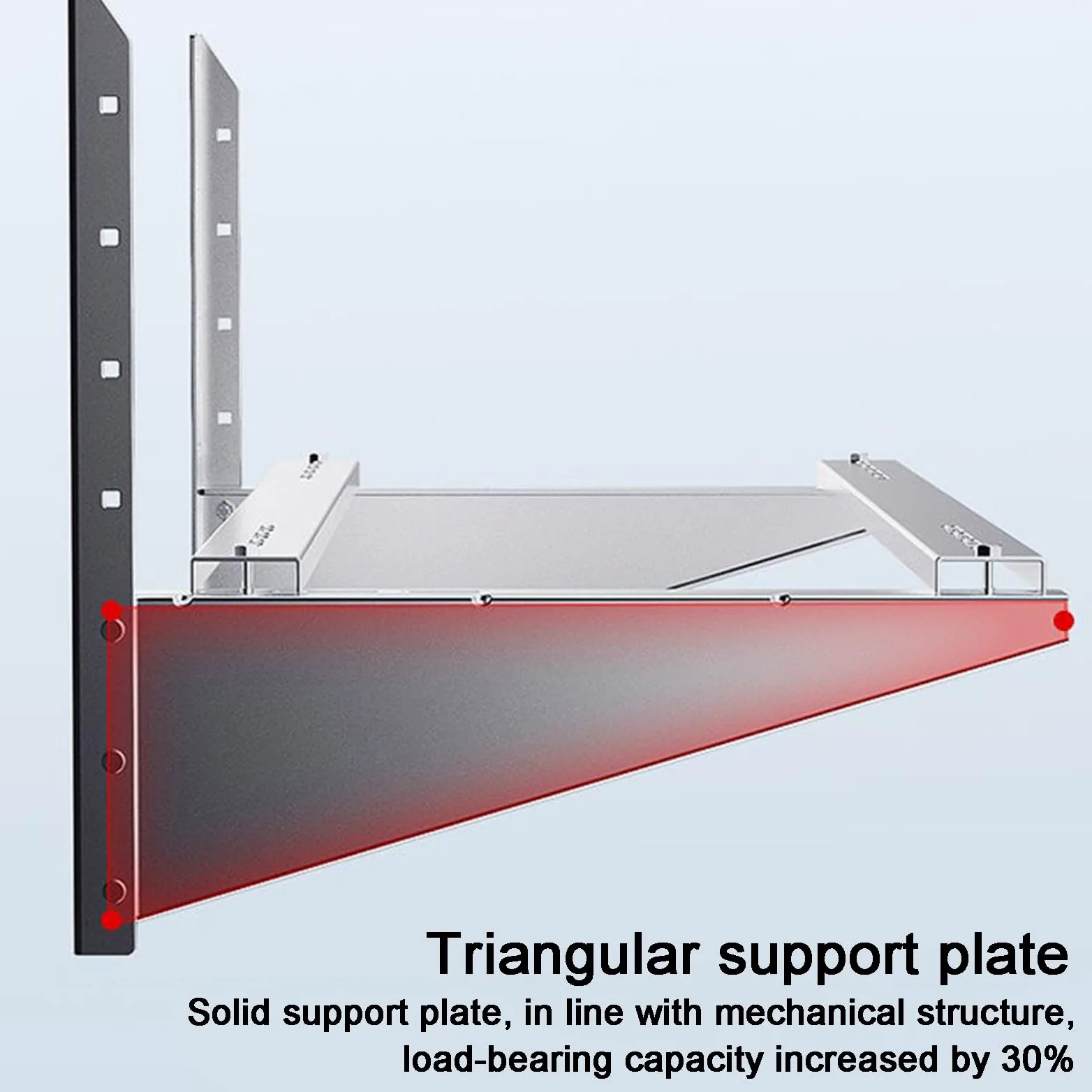 Staffe per Condizionatore Esterno, Staffa Condizionatore D'aria con Doppie Barre Trasversali, Supporto a Parete in Acciaio Inox per Condensatore da 1,5-3 P(48.7x46x74cm/19x18x29in)