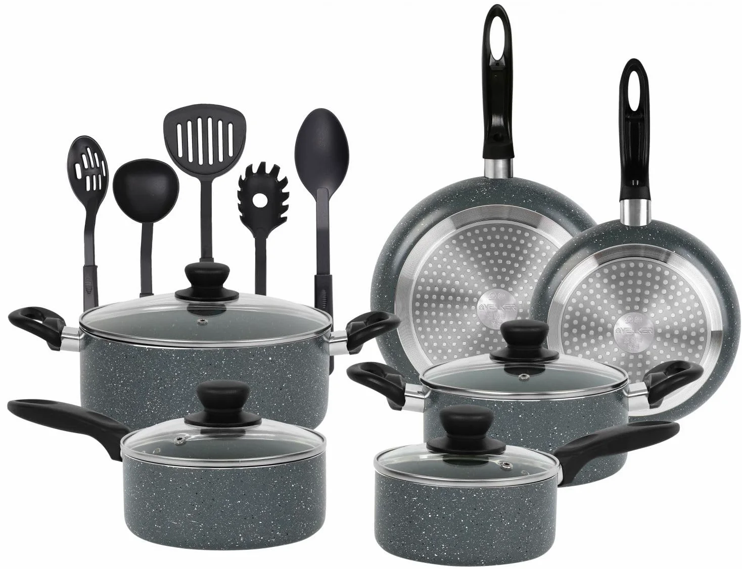 Velker - batteria da cucina a induzione 15 pezzi - kit pentole a induzione con rivestimento antiaderente adatto a tutti i piani cottura. Set pentole cucina
