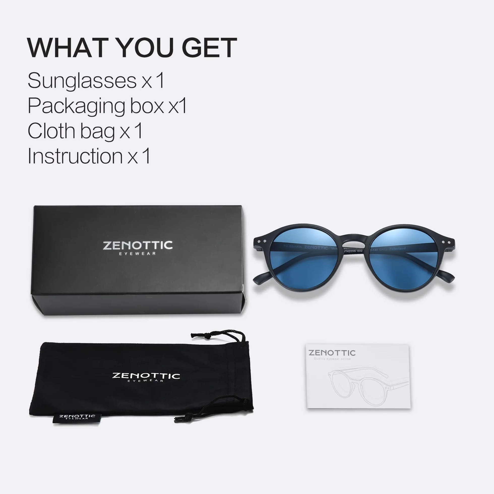 ZENOTTIC Occhiali da Sole Polarizzati Retrò Classici Rotondi Vintage Occhiali da Sole UV400 Montatura da Uomo e Donna