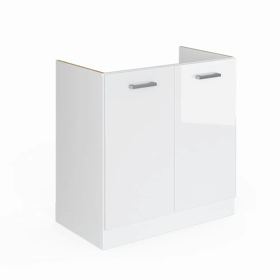 Vicco Mobile lavello cucina R-Line, Bianco lucido, 80 cm senza piano di lavoro, per la libera combinazione all'interno di sistemi cucina modulari
