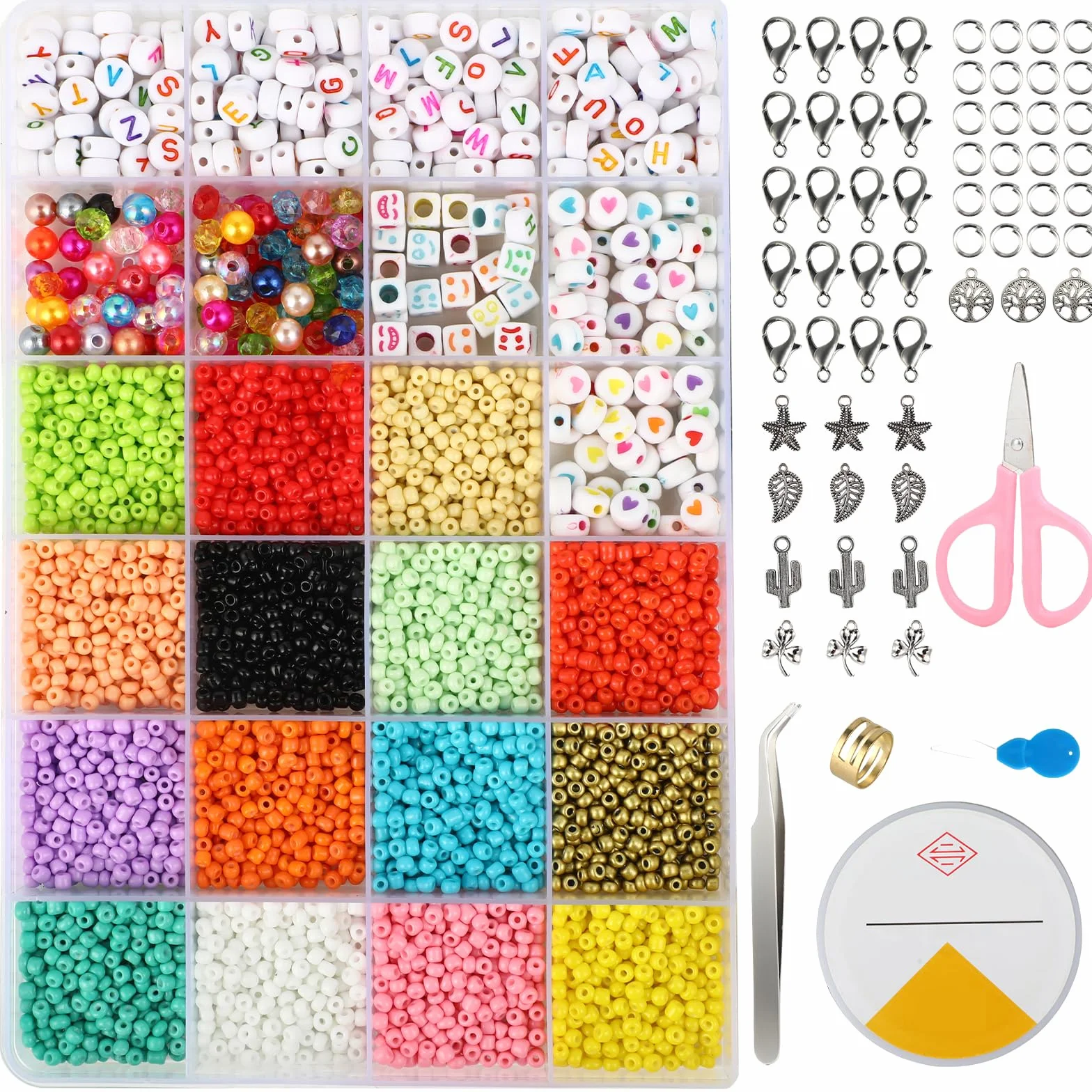 Kit per creare braccialetti con perline, 4500+ perline per braccialetti e collane fai da te, regalo artigianale per bambini