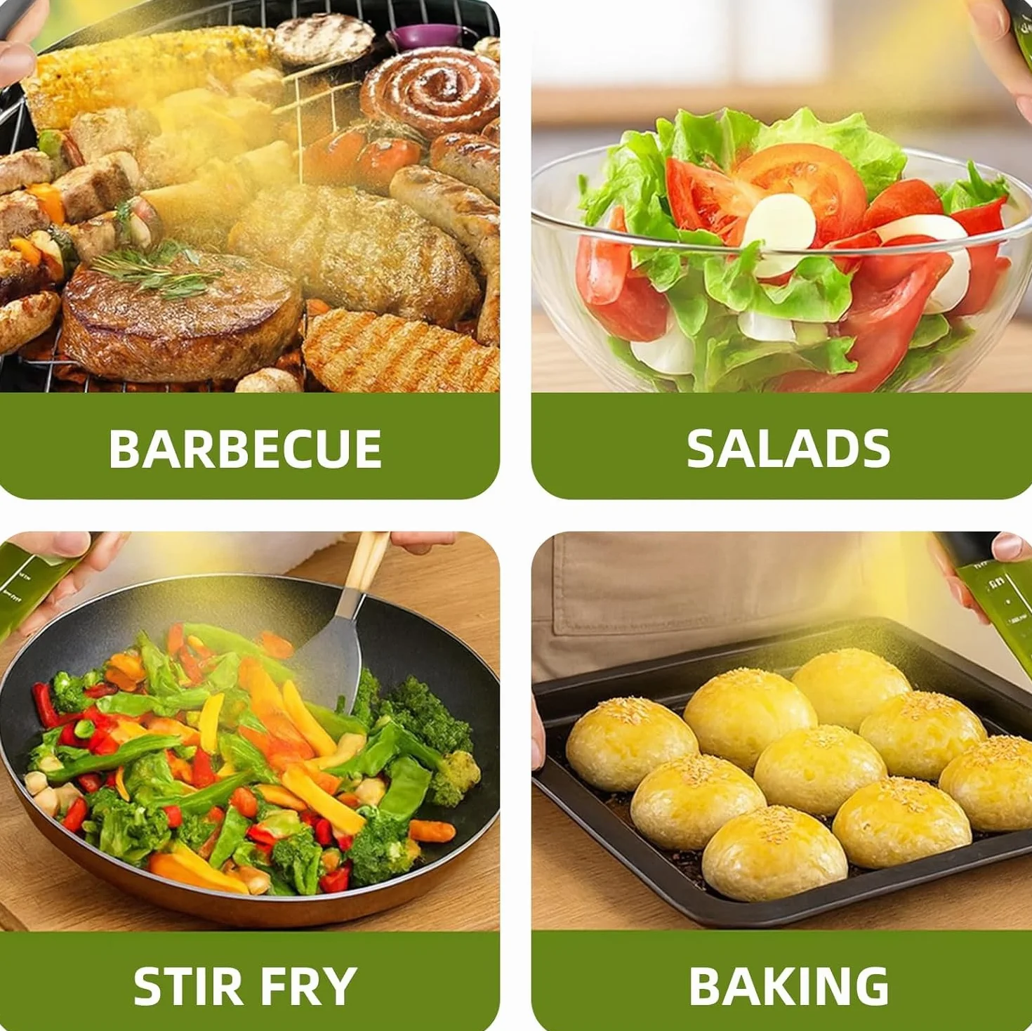 Spruzzatore Olio per Cucina in Vetro BPA Free con Scala, Imbuto e Spazzola - Oliera Spray per Air Fryer, BBQ, Insalata