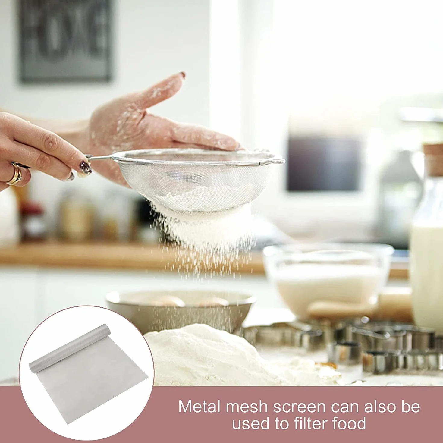 Rete Metallica Tessuta 100 Mesh Acciaio Inox 304, Maglia Fine per Filtrazione Aria, 1x3m Argento