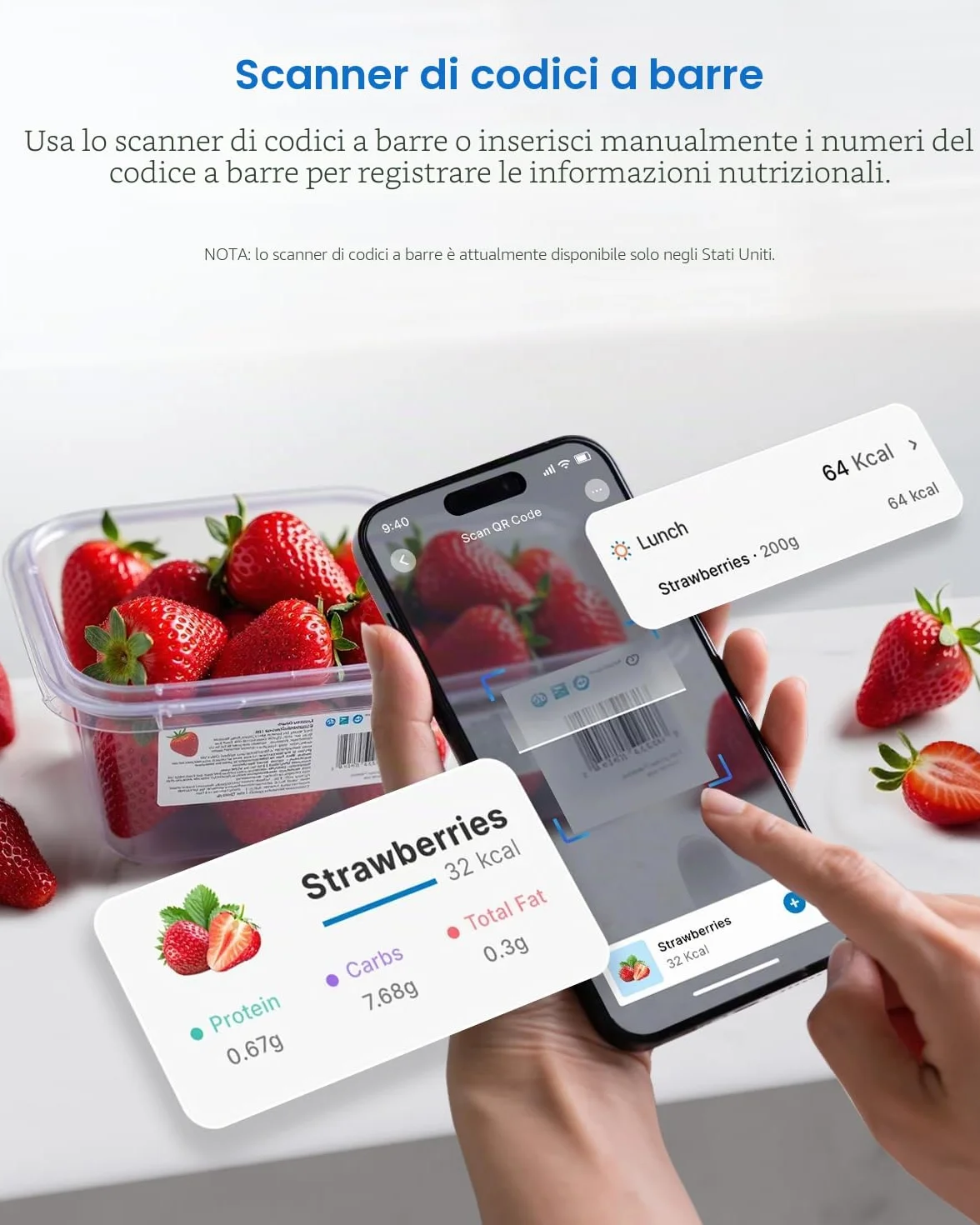 RENPHO Bilancia da Cucina Digitale, Bilancia Elettronica per Alimenti per Cottura e Caffè, Apparecchio Bilancia da Cucina per Keto, Macro, Calorie e Perdita di Peso con App per Smartphone, Bianco