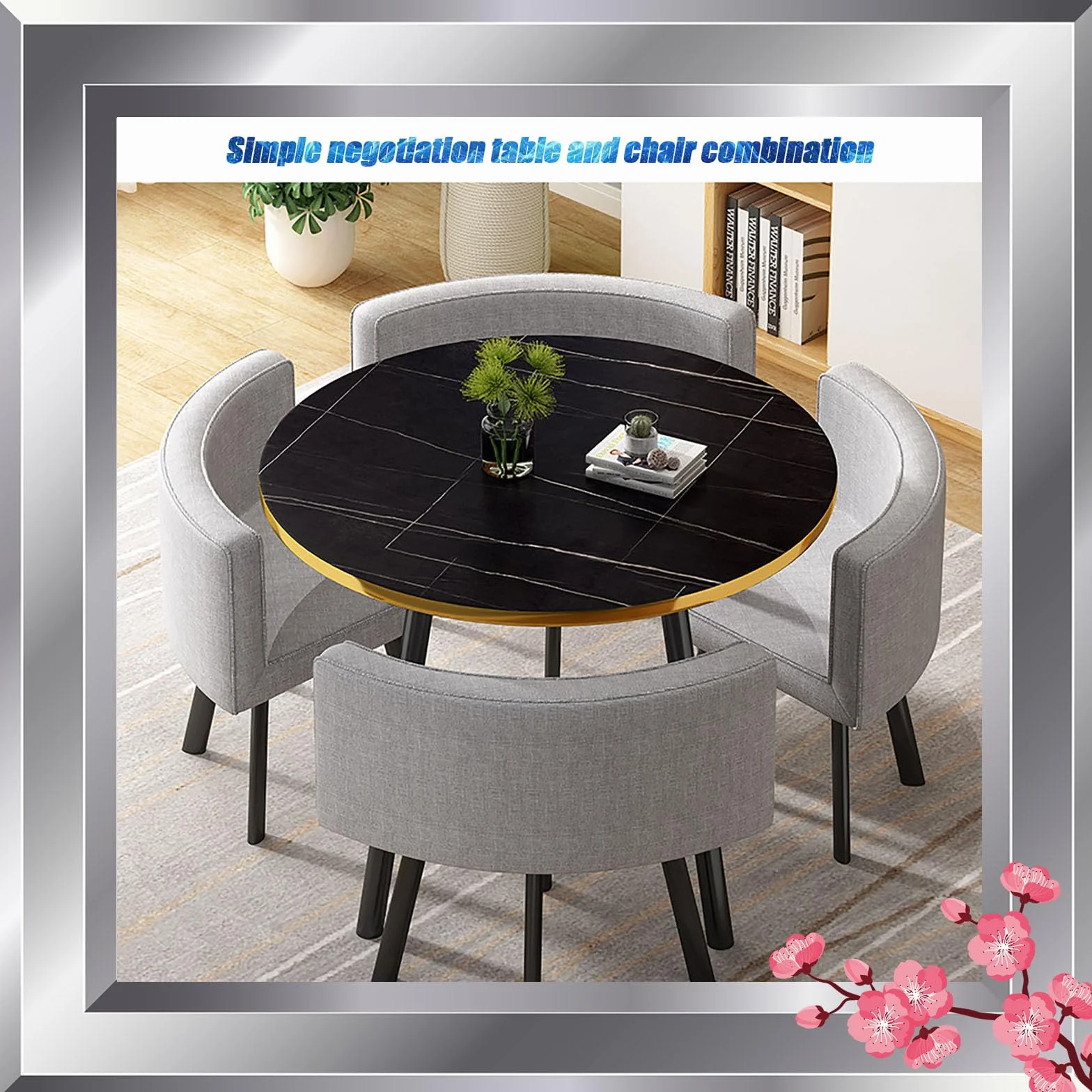 Table Ronde De Petite Taille pour Thé Au Lait Ensemble De Table à Manger De Cuisine Bar De PetitDéJeuner Rond Ensemble De Table Et De Chaises Rondes #10 80x75cm/31.5x29.5in(WxH)