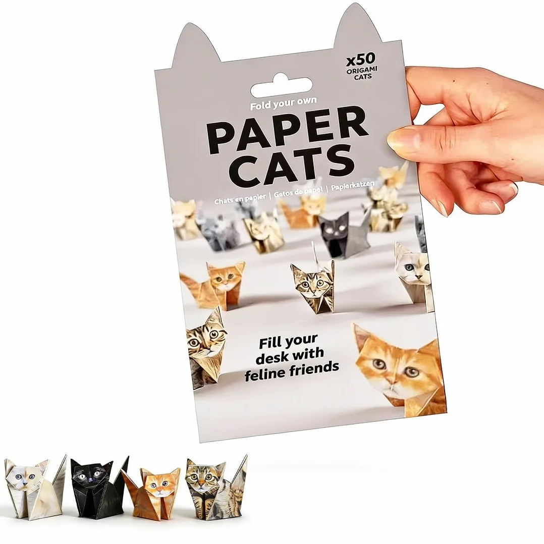 Zestaw Origami 3D Gatti Carta 50 Fogli Kit Fai da Te per Bambini e Adulti