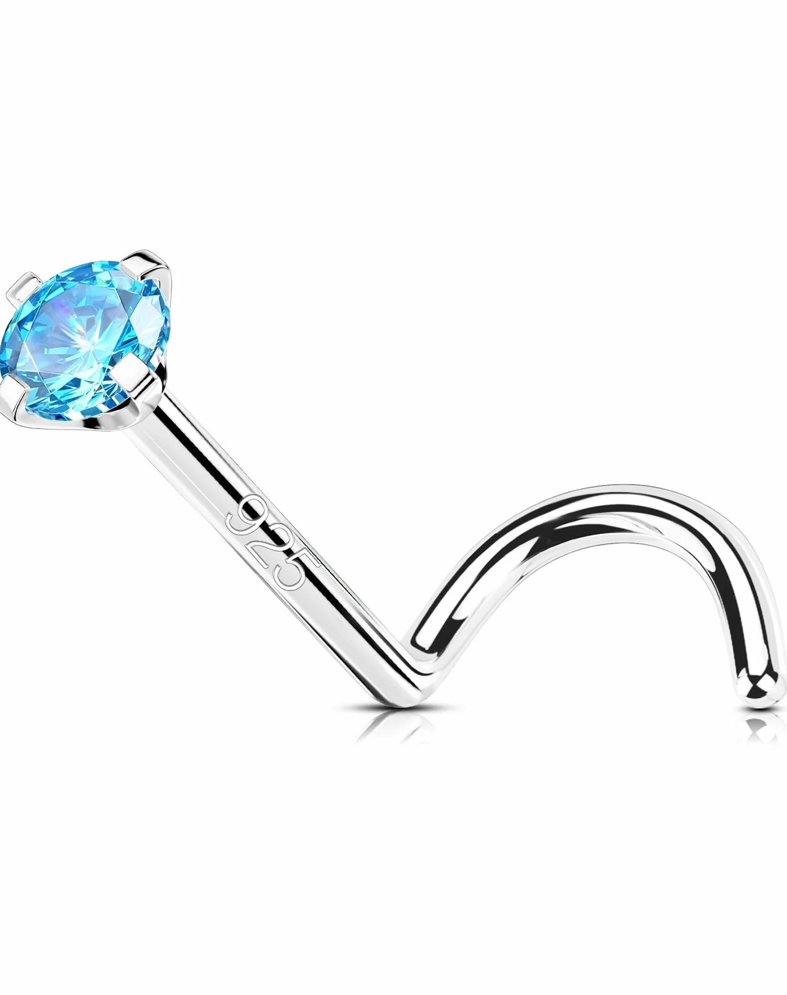 OUFER Piercing Naso Argento 925 Anello Naso 7mm Nose Ring CZ Viola/Blu/Nero Nostril