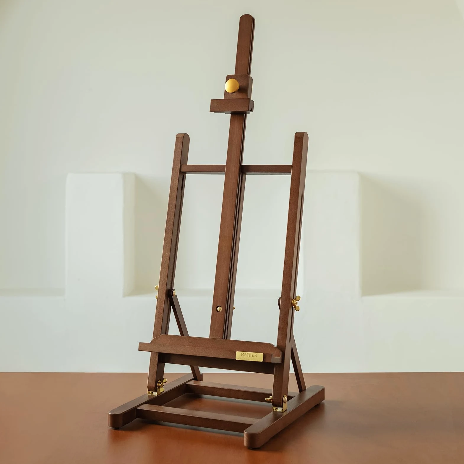 MEEDEN PRO Cavalletto da tavolo grande per pittura - Cavalletto da scrivania senza montaggio per tele fino a 70 cm - Cavalletto regolabile con struttura a H in legno di faggio