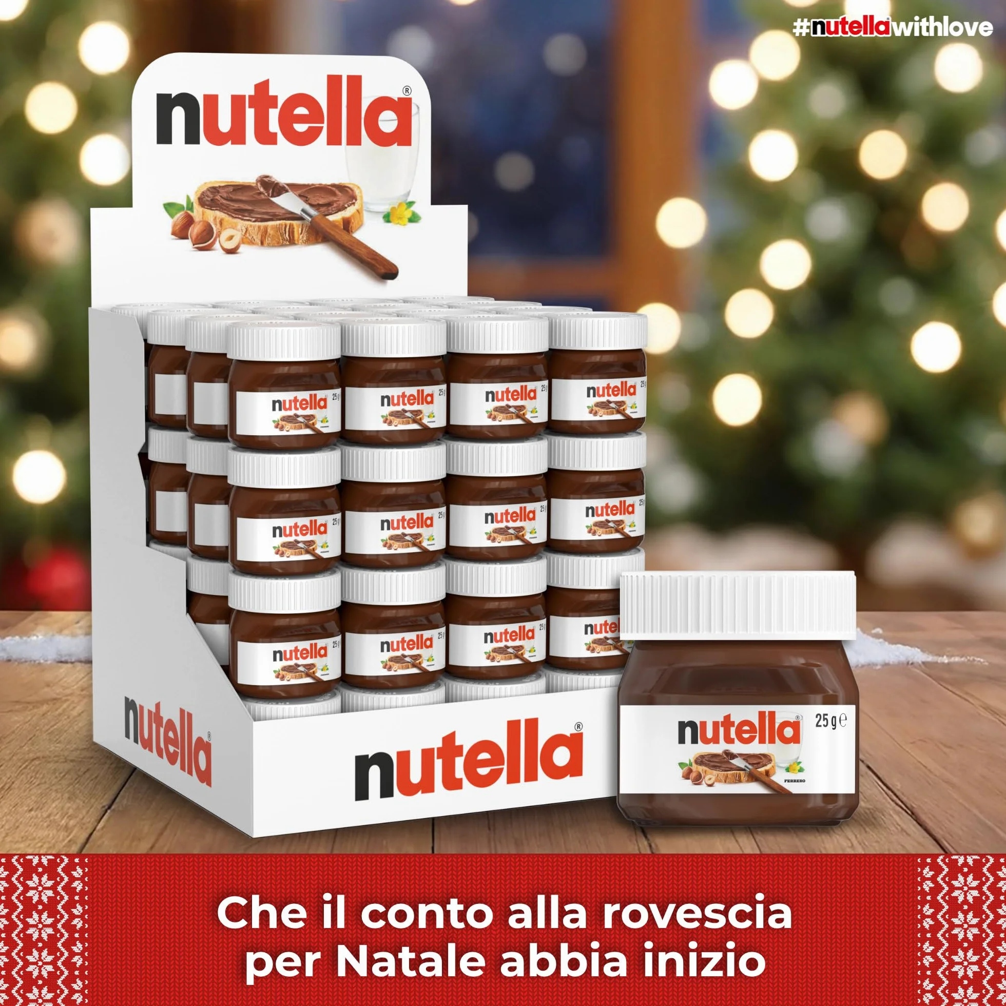 Nutella Crema Spalmabile alle Nocciole e Cacao, 64 Vasetti da 25g, Senza Glutine
