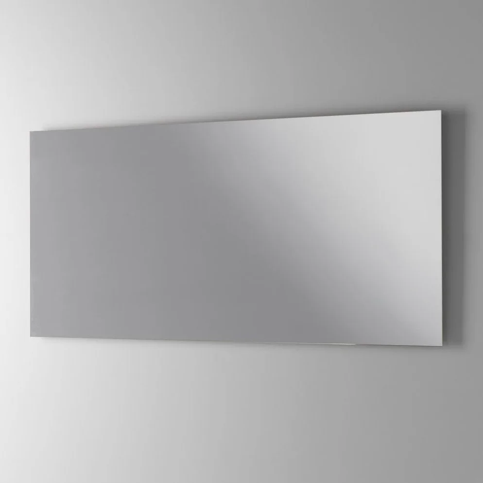 AQA DESIGN accessori casa composizione bagno, nr2 cassetti con scorrimento e chiusura soft close, maniglia a gola in melaminico, nr1 specchio - Bianco - 121x46,5x190 cm