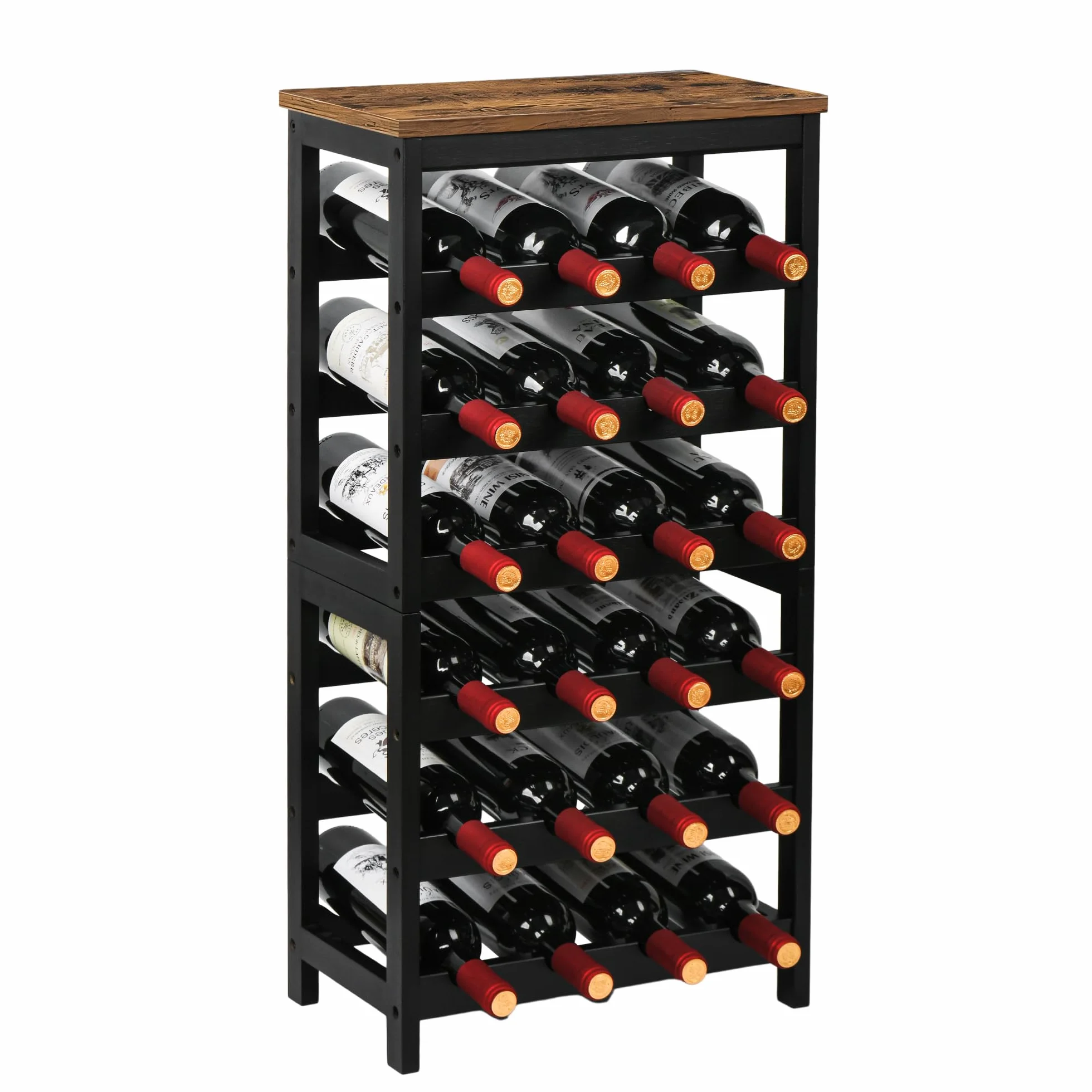 Cantinetta Portavino in Legno Bambù 24 Scomparti Vino Champagne Marrone Vintage