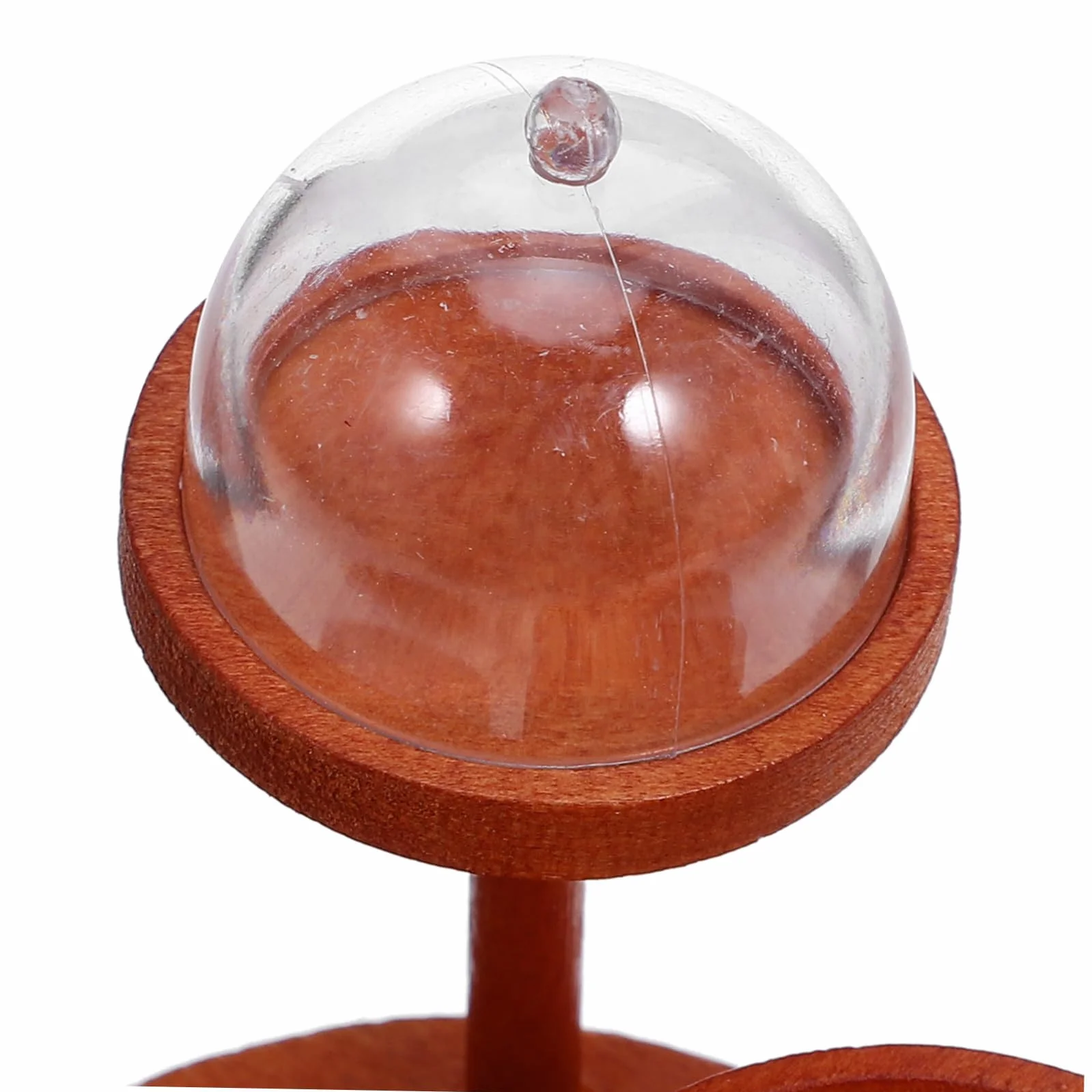 Kisangel 2 Impostati Miniature Stand da Dolci in Legno per Casa delle Bambole Vassoio Piani con Copertura in Plastica Espositore Multistrato