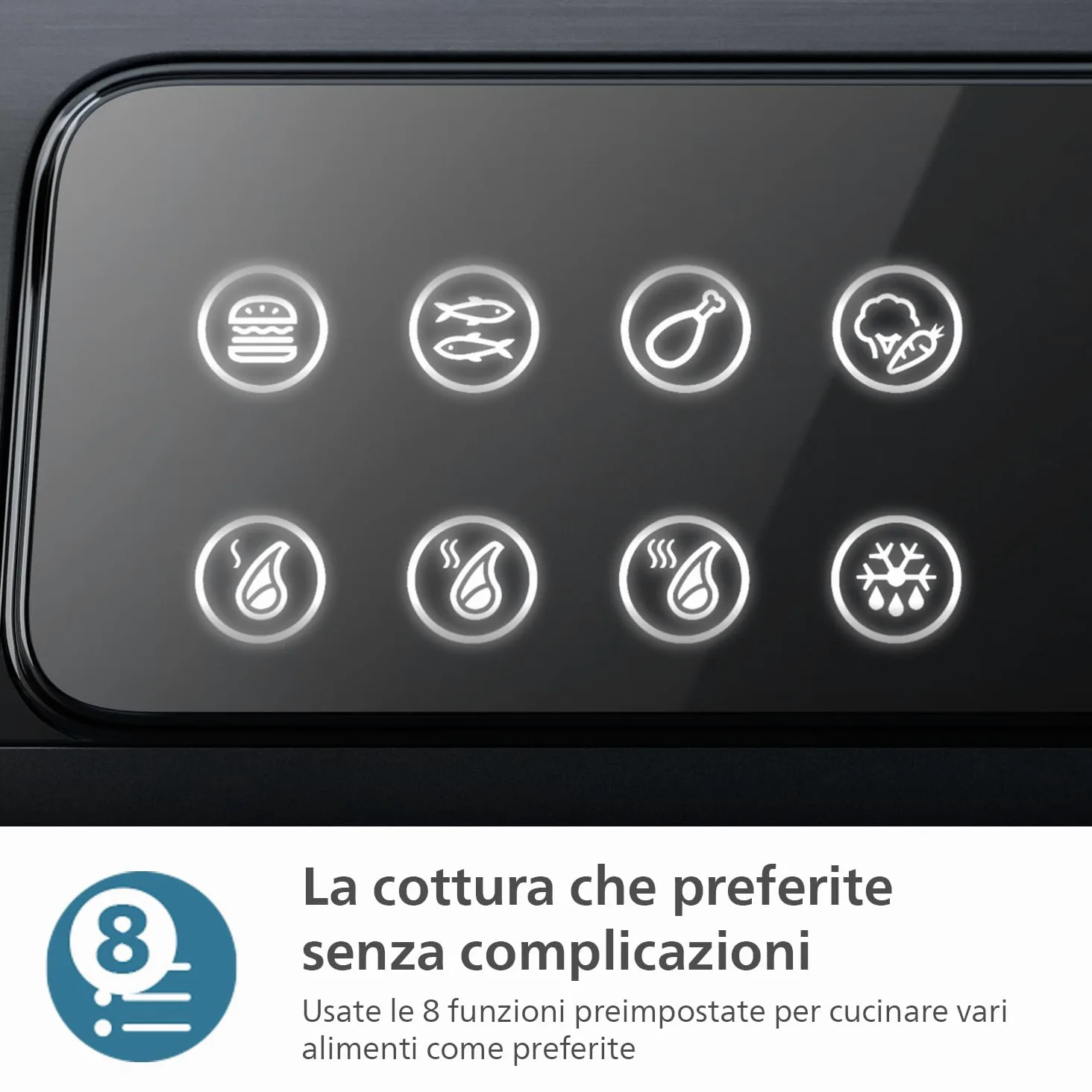Philips Contact Grill - Sensore di Temperatura e 8 Funzioni Preimpostate grill con griglia ampia. Controllo Digitale della Temperatura. Facile da Pulire (HD6307/70)