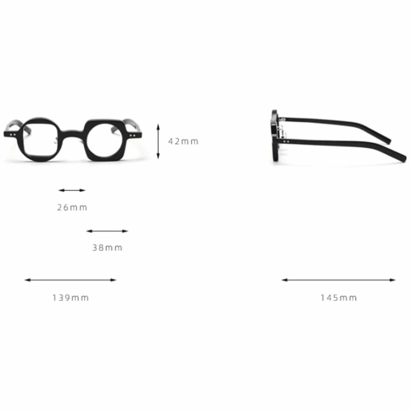 Occhiali da Lettura Montatura in Acetato Asimmetrica Unisex