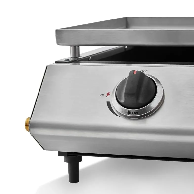 COOKING BOX - Piastra a gas Cadix 2 fuochi - Superficie di cottura 45,5 x 36 cm - piastra inox - 2 bruciatori - Cassetto per grasso - Fino a 6 persone - 6,3 kW
