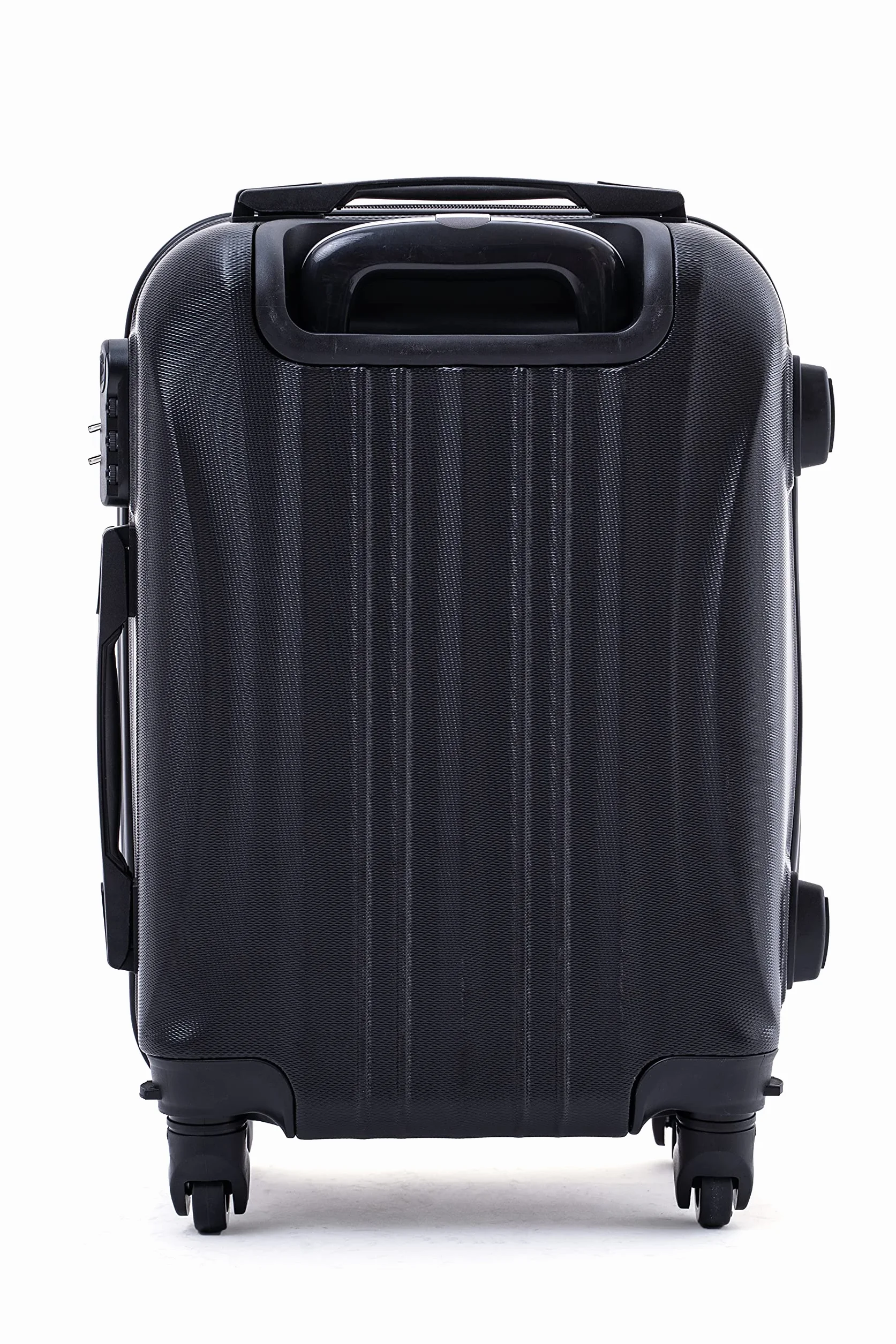 R.Leone Ryanair 55x40x20 cm Valigia Trolley Bagaglio a mano 4 Ruote Ultraleggero ABS Nero
