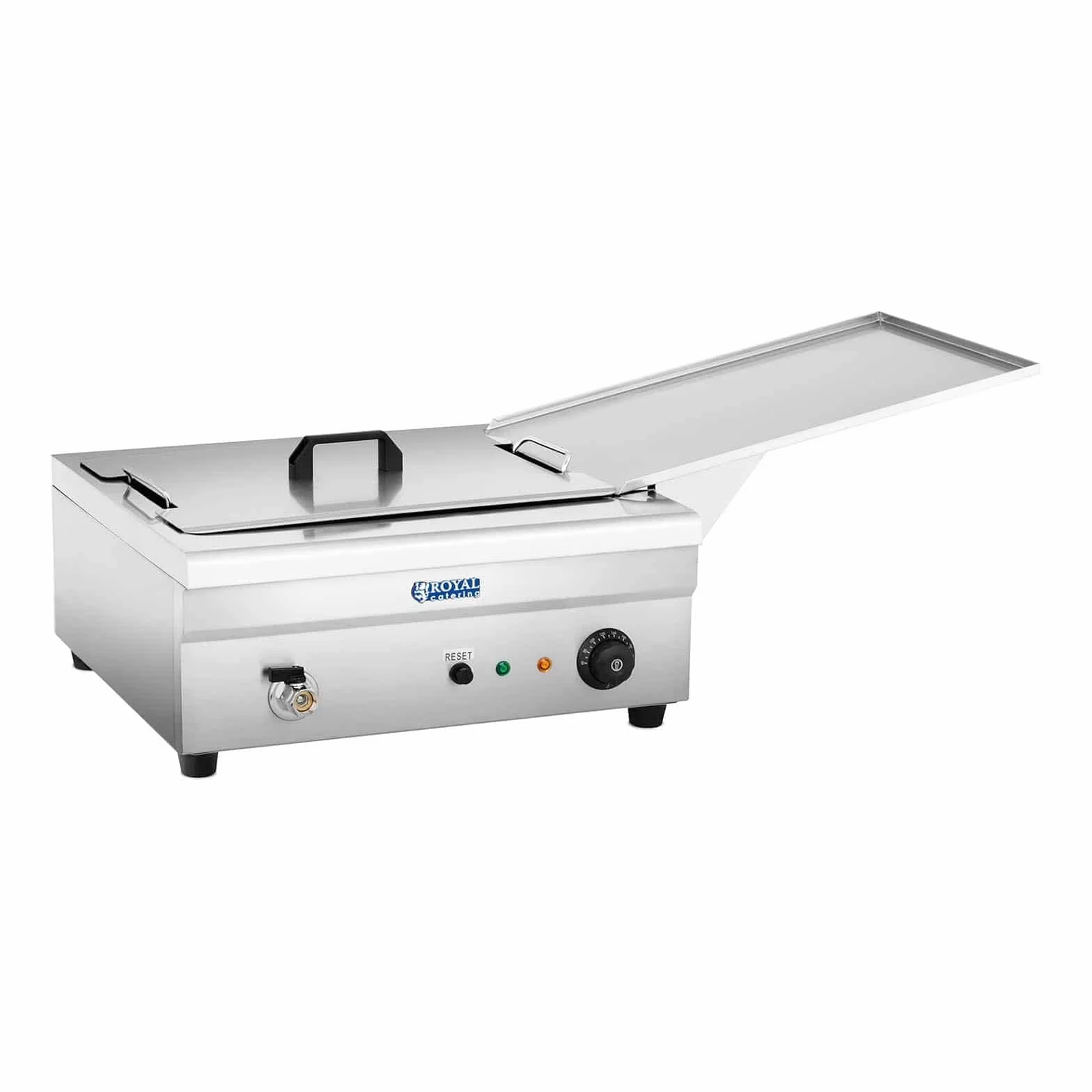 Royal Catering Friggitrice per Pasticceria Friggitrice Elettrica RCBG-18STHB (Zona Fredda, 3.200 W, 18 L, Acciaio inox)