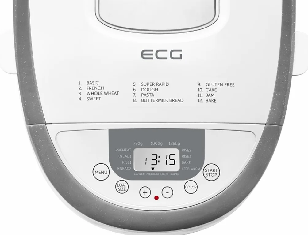 ECG PCB 82120 Macchina per il pane, in plastica, colore bianco