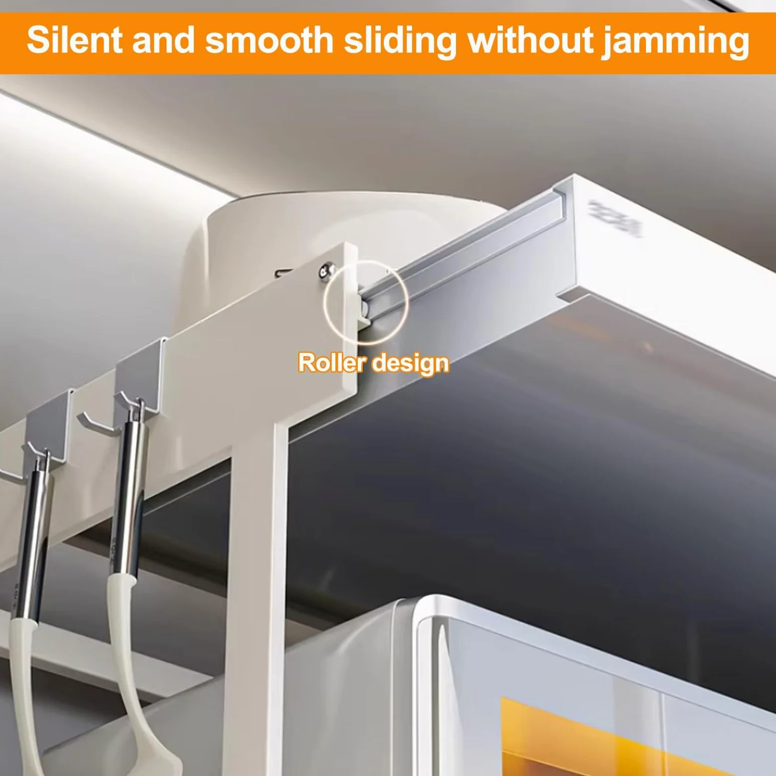 3 Livelli Mensola Microonde, Scaffale Per Microonde con Cassetto, Supporto Per Microonde con Spazio Contenitore Per Ingresso E Soggiorno(Off-white+Gray,L52cm/20.4'')