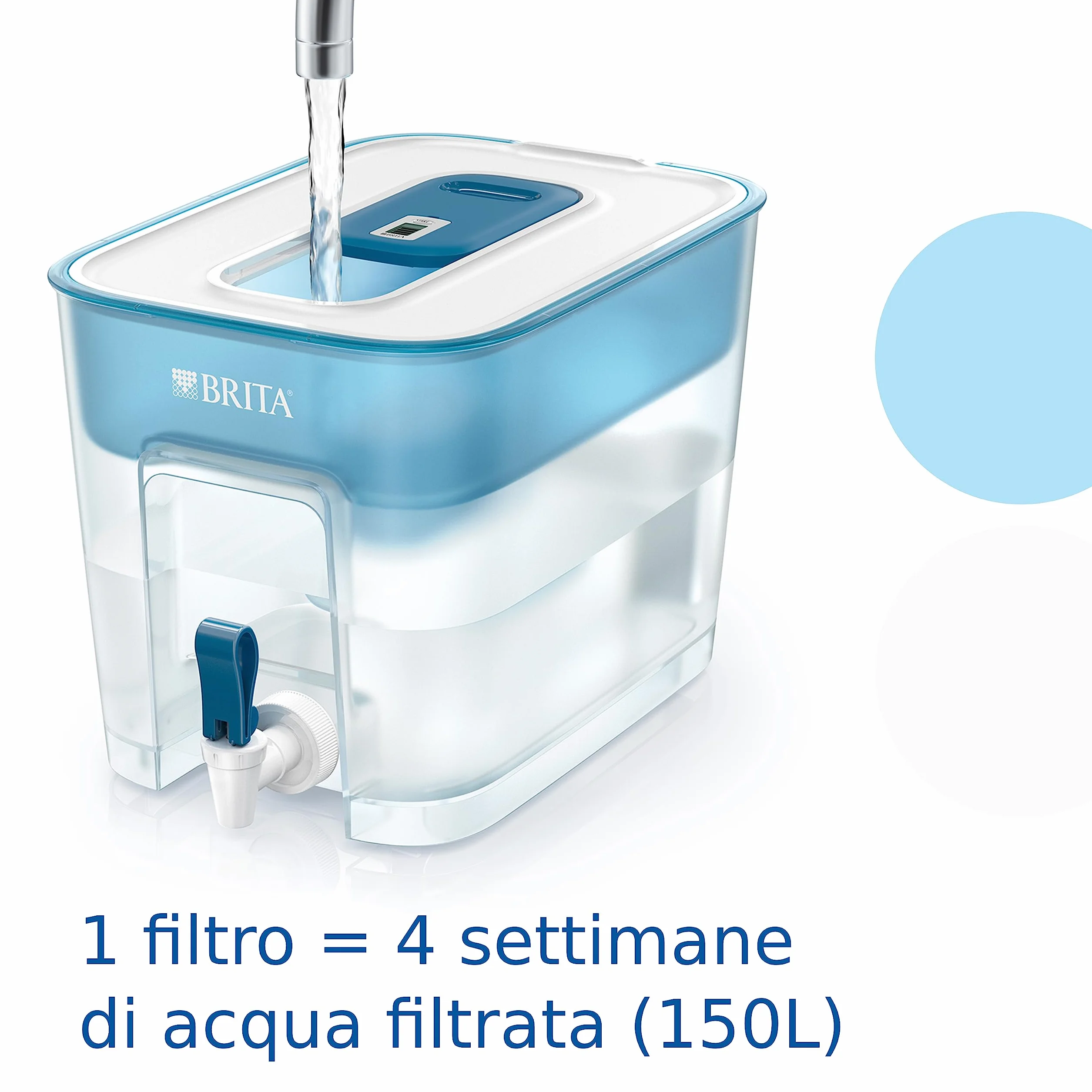BRITA Flow Dispenser filtrante acqua 8.5L con filtro MAXTRA PRO All-in-1 riduce cloro calcare PFAS metalli