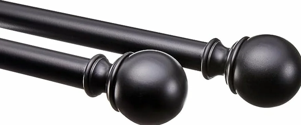 Amazon Basics Bastone per tenda estensibile diametro 19 mm da 91 a 183 cm nero