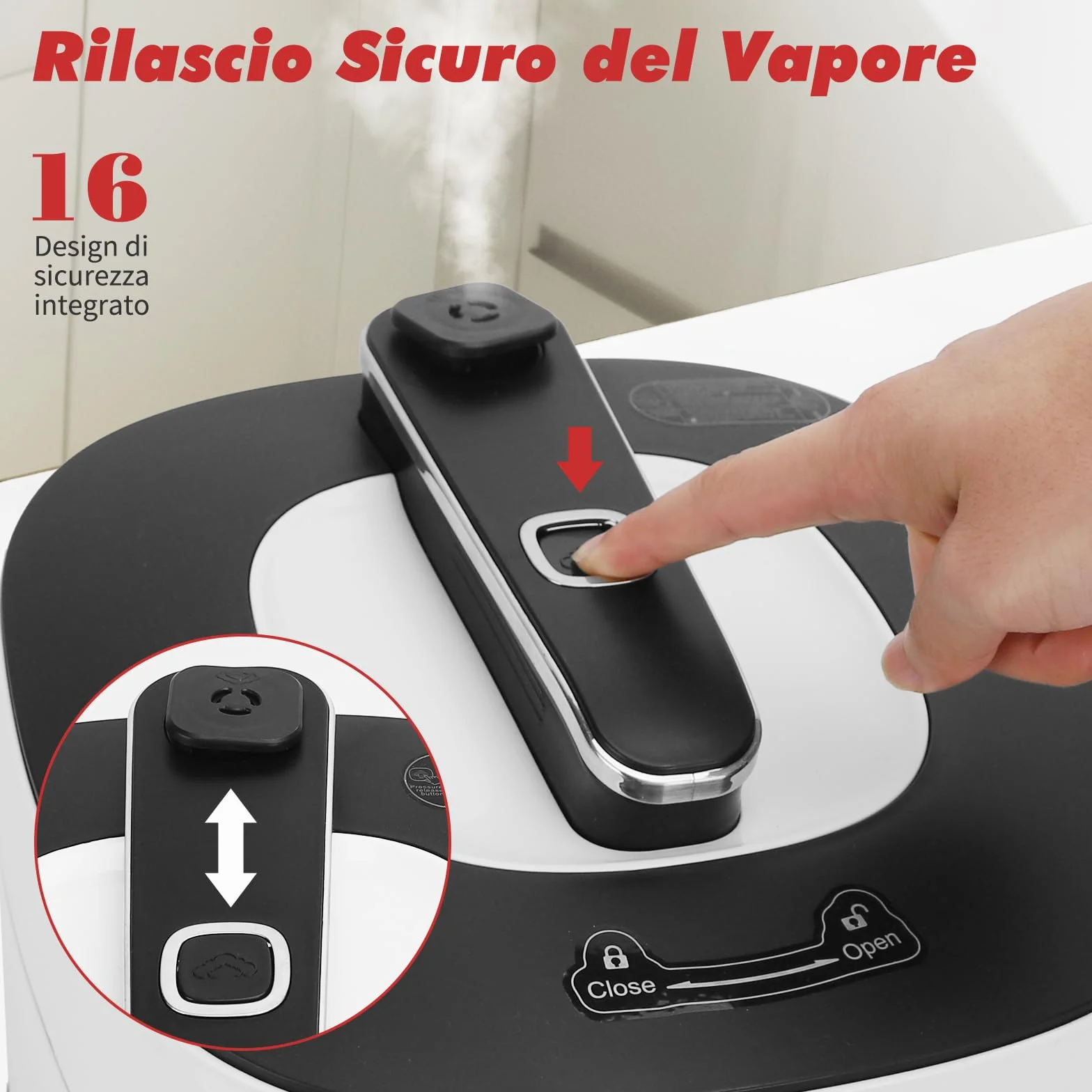 Aigostar Panda Pentola a Pressione Multifunzione 5,5 litri 1000 W 14 Funzioni
