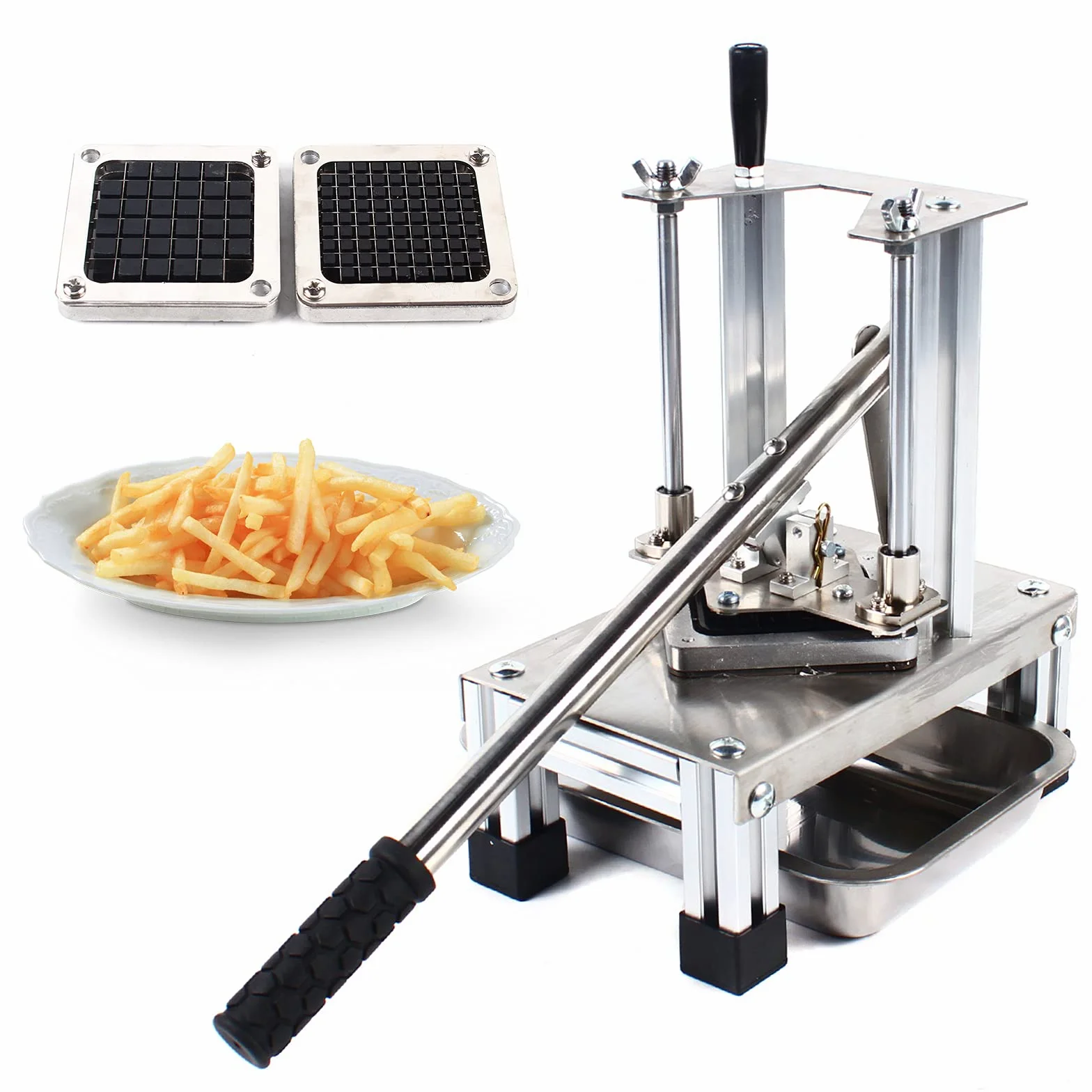 Affettatrice verticale per patate, in acciaio inox, manuale con 7/10/14 lame, 3 tecnologie antiscivolo, per patate, verdura, frutta, GKRWH-729