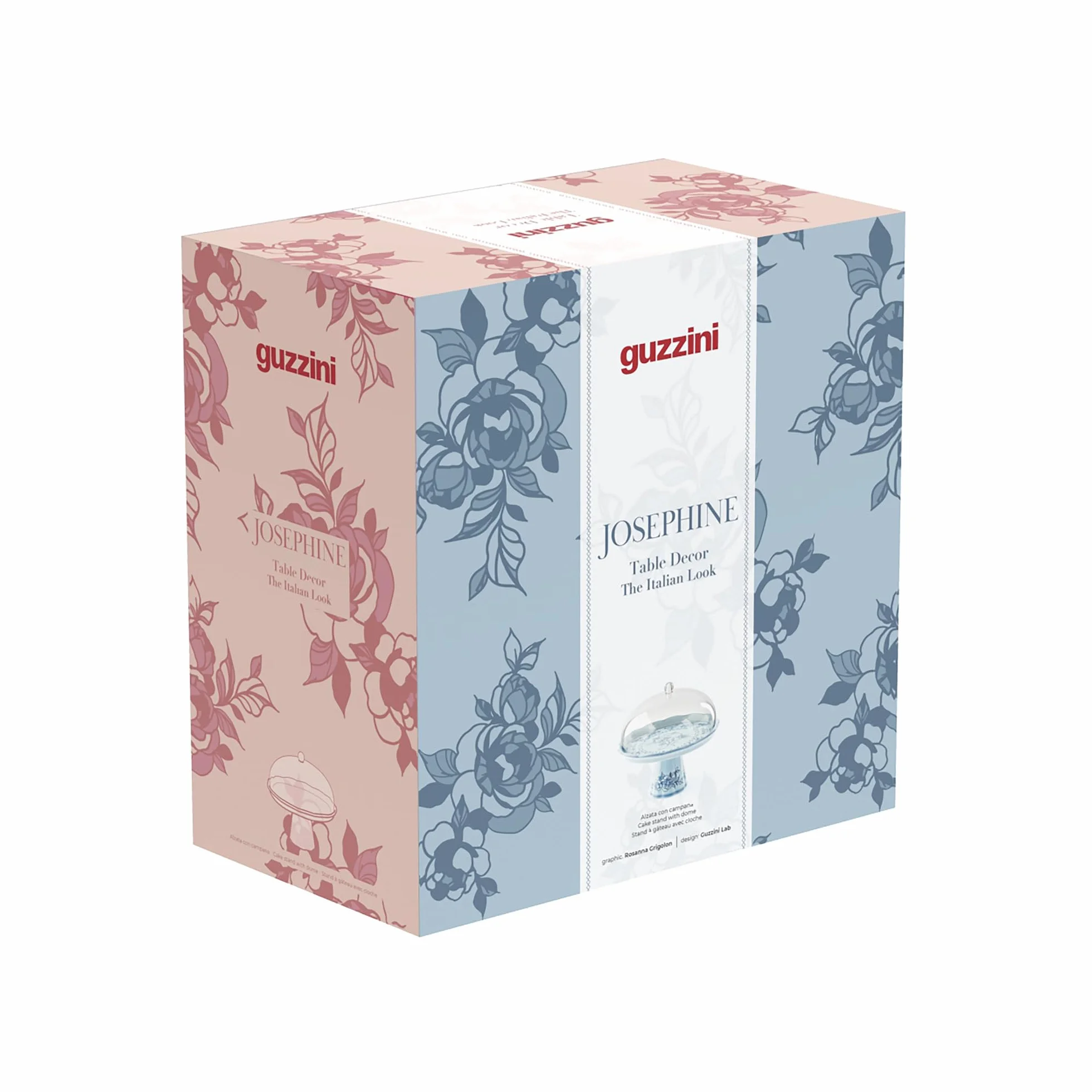 Guzzini Alzata con campana in melamina Josephine Celeste Polvere
