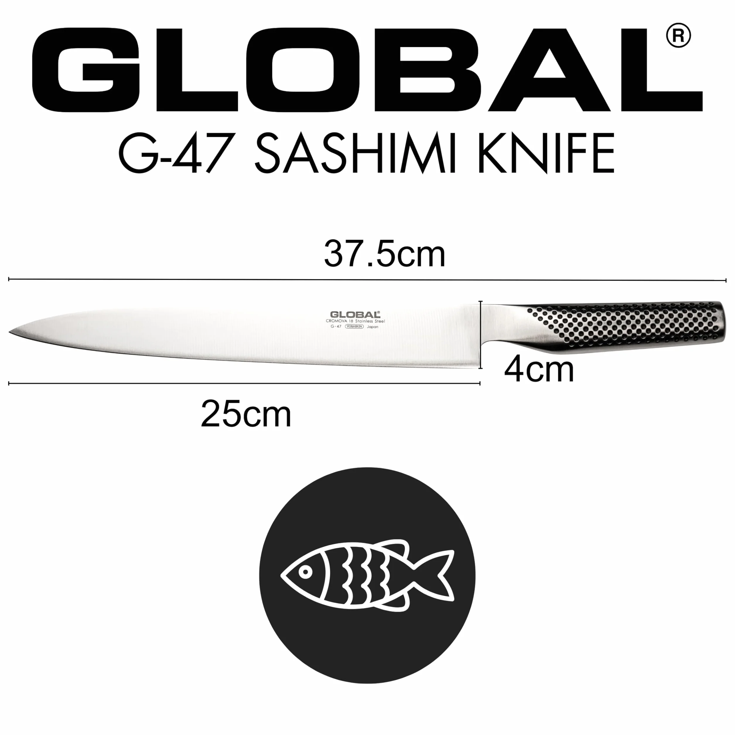 Global G47 Coltello Sashimi da 25 cm, G-47