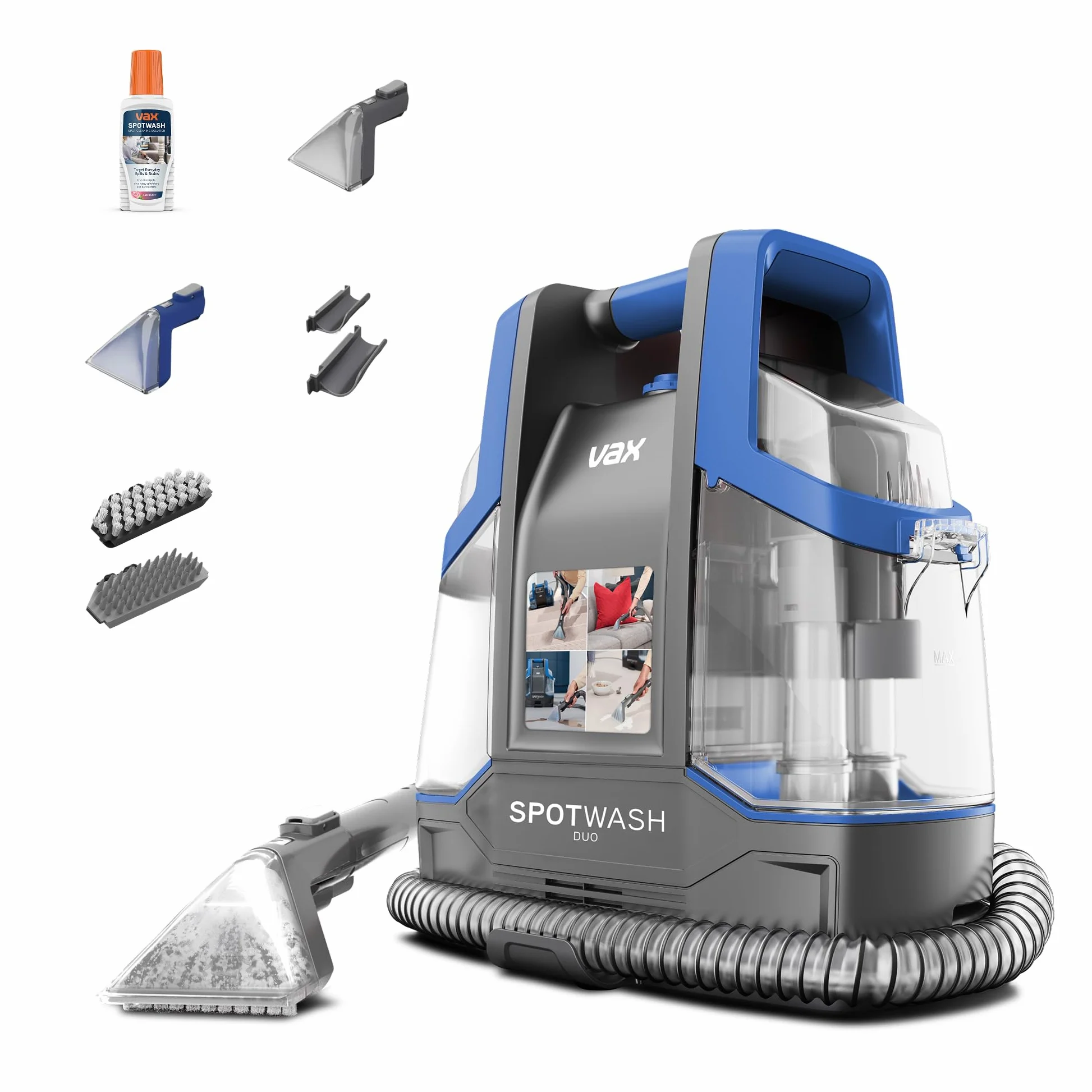 Vax SpotWash Duo smacchiatore per tappeti e tessuti con accessorio per animali domestici e strumenti per uso quotidiano. Lavapavimenti per pavimenti, divani, auto, scale. Pulitore domestico portatile