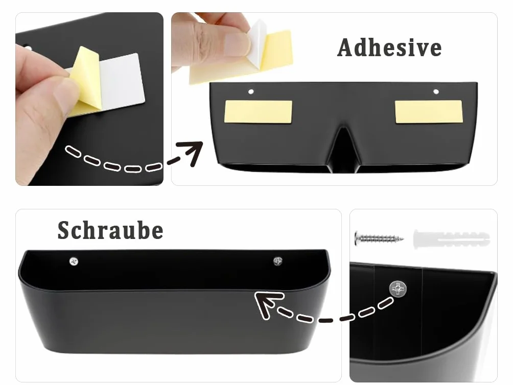 Anlising Portascarpe da Parete per Camper 4PCS da Appendere Al Muro con Accessori (Nero)