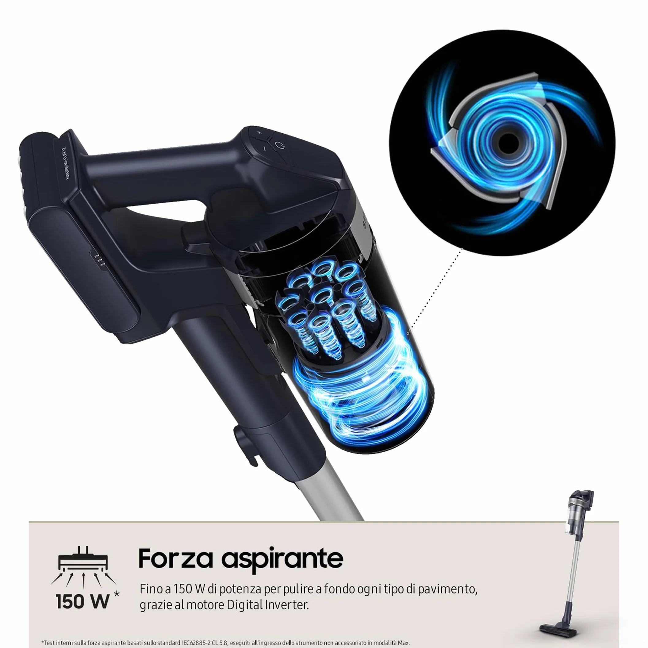 Samsung Scopa Elettrica VS15A60AGR5/WA Jet 65 Pet, 150W, Bezprzewodowy, 40 Min Autonomia