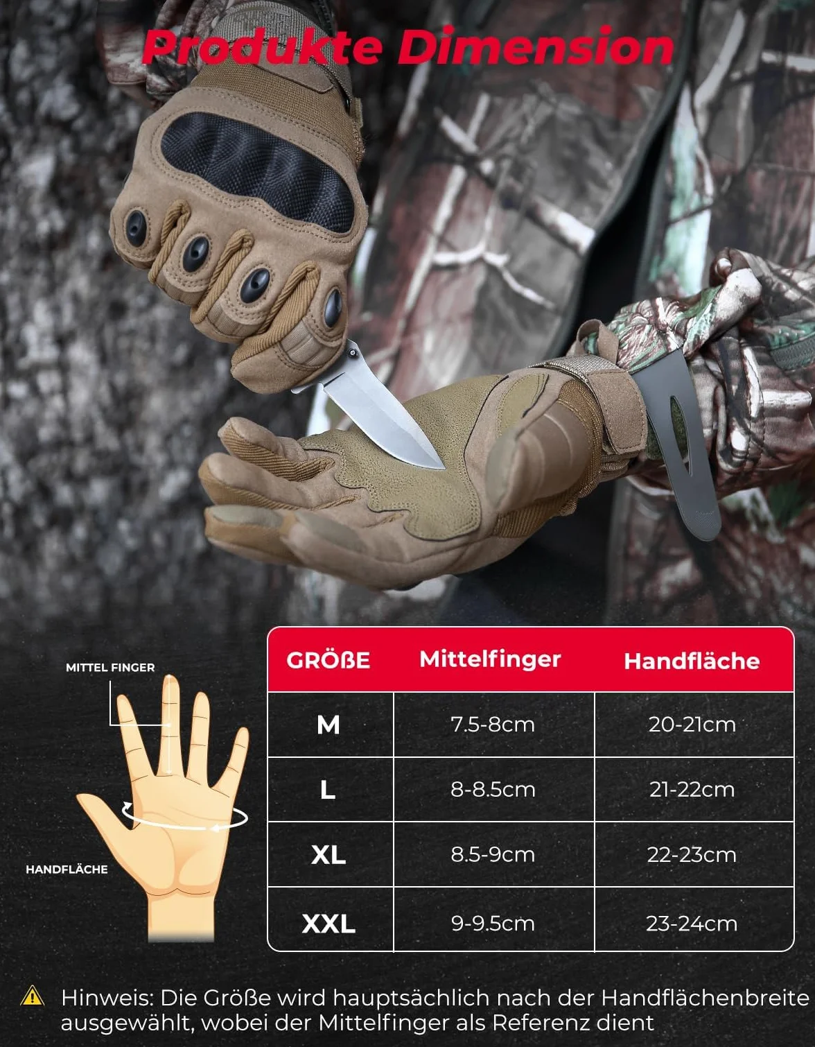KEMIMOTO Guanti tattici, guanti da moto, guanti militari, con protezione per caviglia in fibra di carbonio e touchscreen, traspiranti, dita intere, per bushcraft, moto, caccia e sicurezza