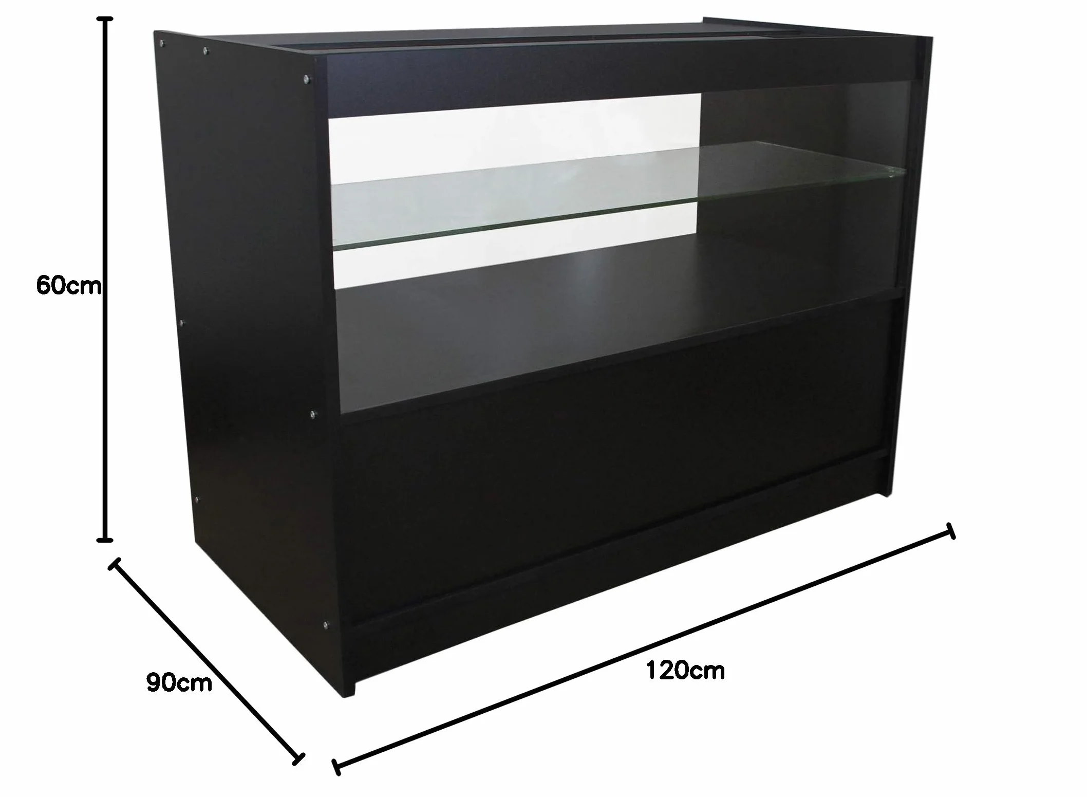 Monster Shop - Set Gemini con 3 Banconi da Negozio e Reception Neri Eleganti