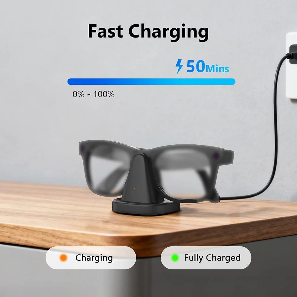 Stazione di ricarica RayBan per occhiali Meta Smart AI, base di ricarica rapida antiscivolo