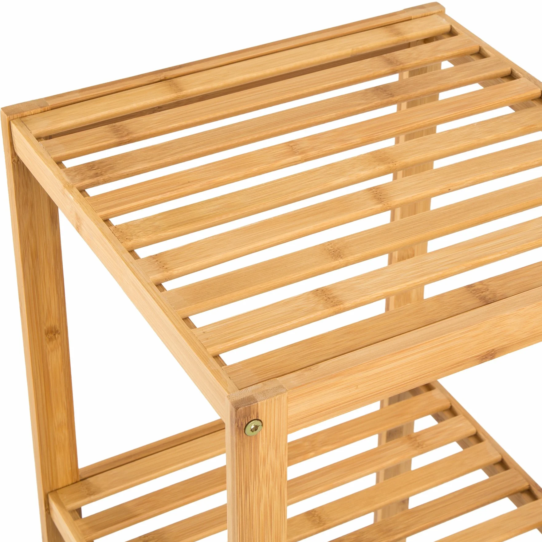 tectake Mobiletto Bagno Salvaspazio 33x33x97 cm Scaffale Organizer Bagno 4 Ripiani Bambu per Bagnoschiuma Trucchi Asciugamani Piante